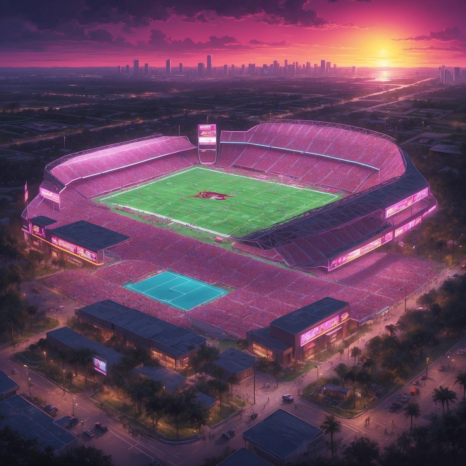 Seminoles Insist Their One Loss Was Merely a Typo as They Cruise to No. 1 in Total Offense - painting of Florida State Seminoles football venue