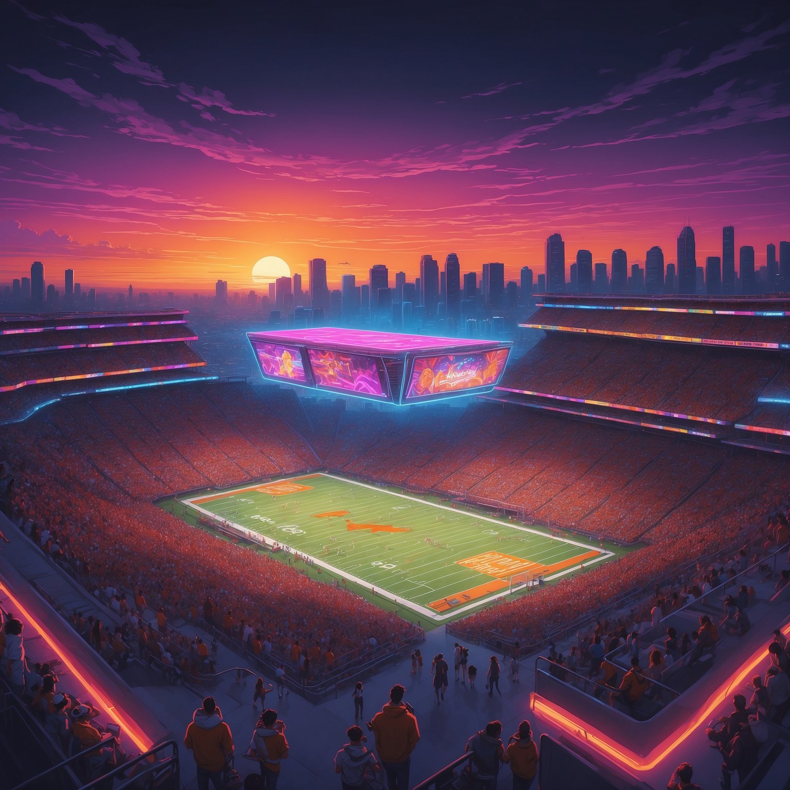 Texas Longhorns Believe Yellow Flags Are SEC’s New Official Uniform Accessory - painting of Texas Longhorns football venue