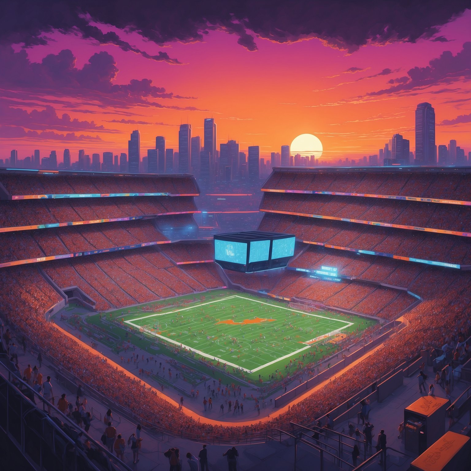Texas Longhorns Declare NFL Week 4 Their Personal Rodeo, Cattle Drive Included - painting of Texas Longhorns football venue