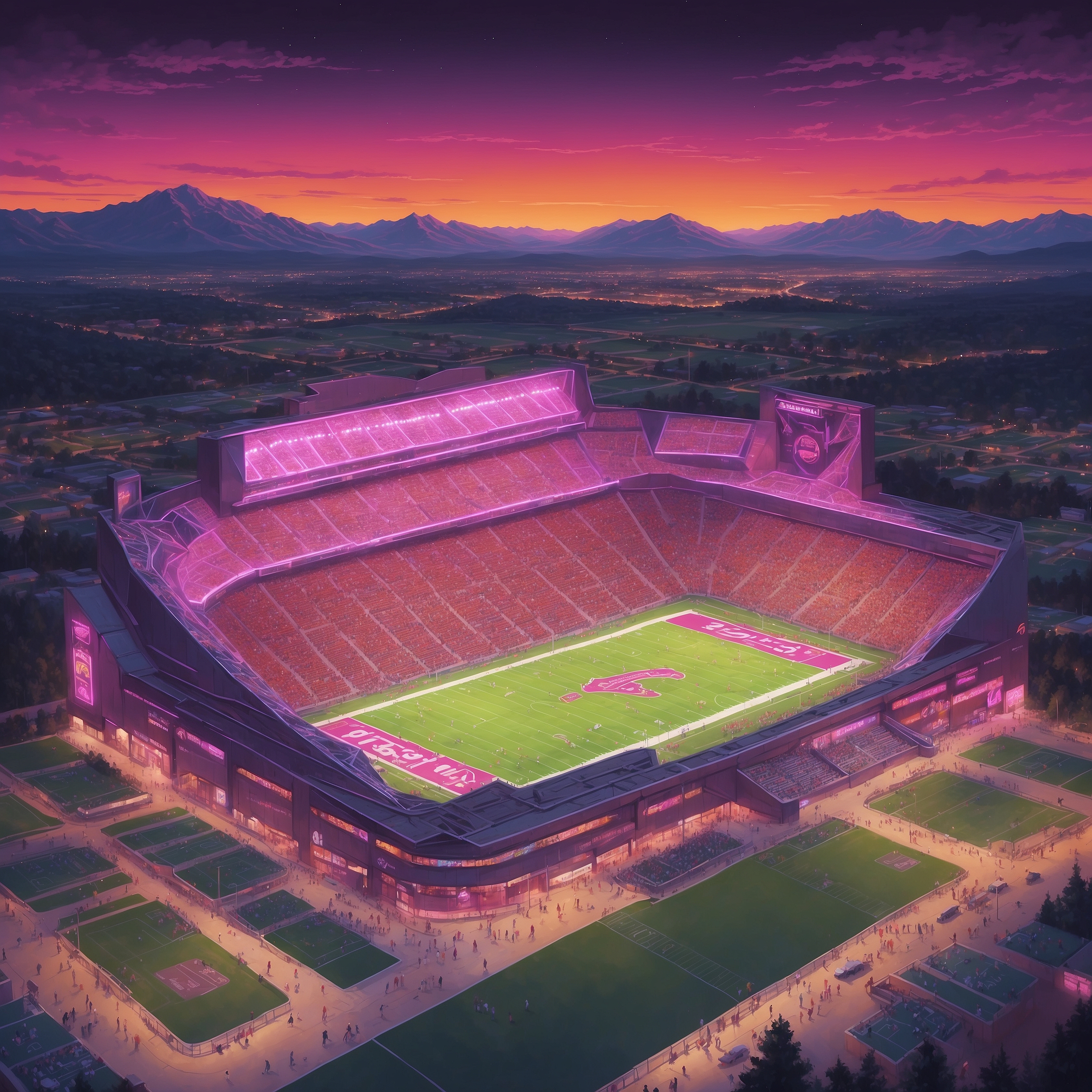 Virginia Tech Asks Fans to Adjust Expectations Down by Exactly 10.5 Points - painting of Virginia Tech Hokies football venue