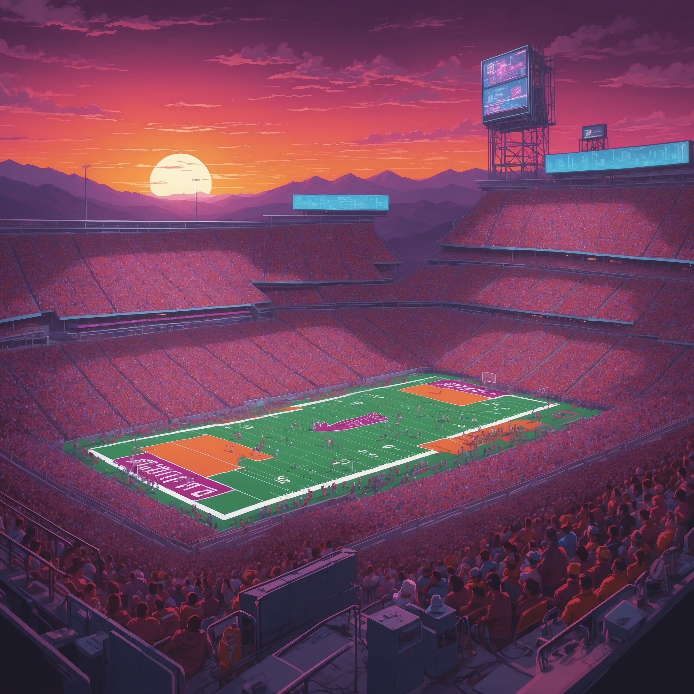 Virginia Tech Defense, Formerly Human Pinatas, Vows to Actually Defend Against Wofford - painting of Virginia Tech Hokies Football venue