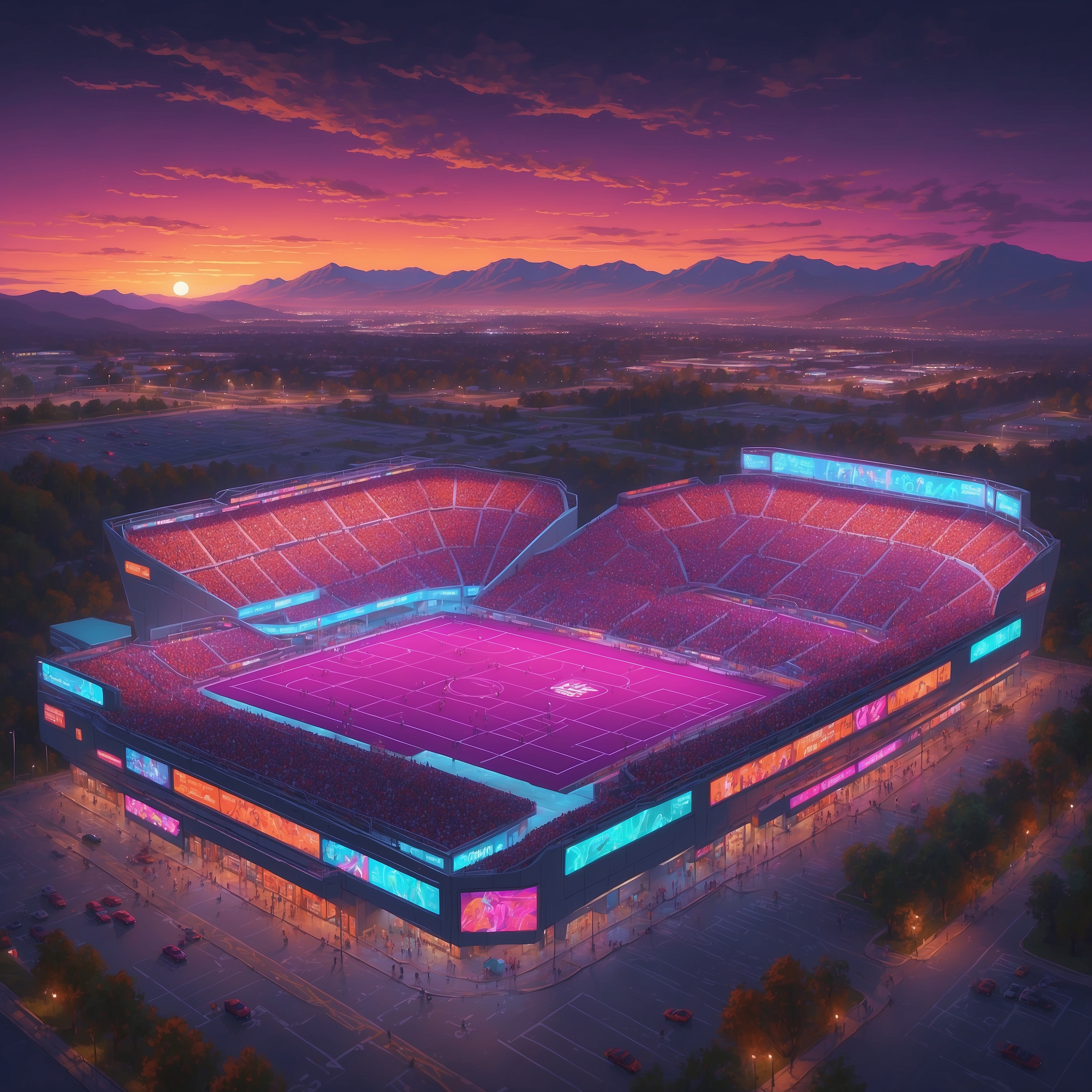 Virginia Tech Swears They’re Not Kidnapping Vanderbilt’s Coach—They’re Just Giving Him a Better Office with Hokie Bird Decor - painting of Virginia Tech Hokies football venue