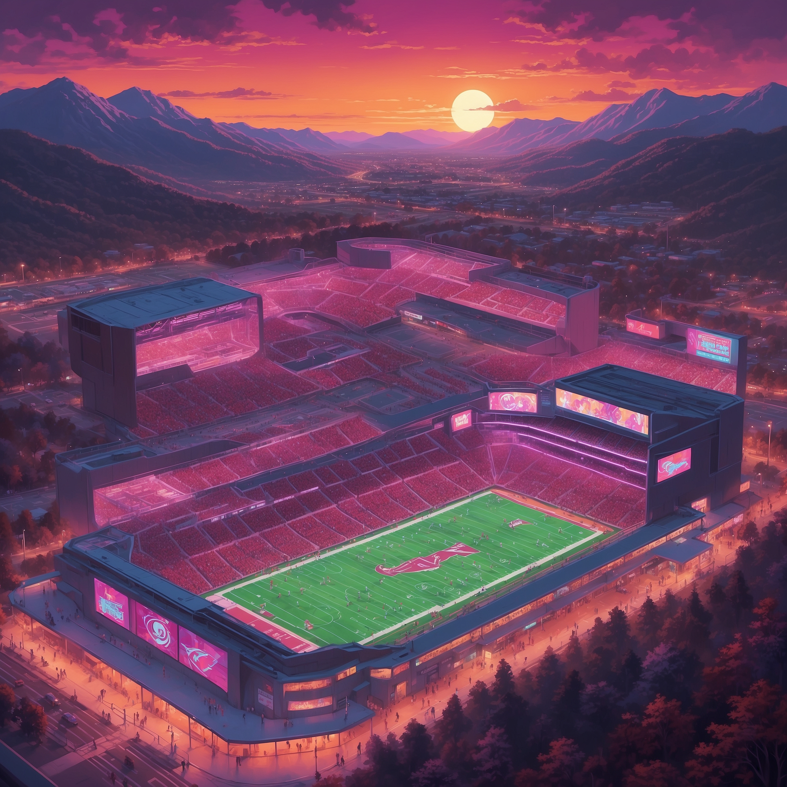 Virginia Tech to Pour $50 Million into Athletics, Because Good Coaches Apparently Come With Price Tags - painting of Virginia Tech Hokies football venue