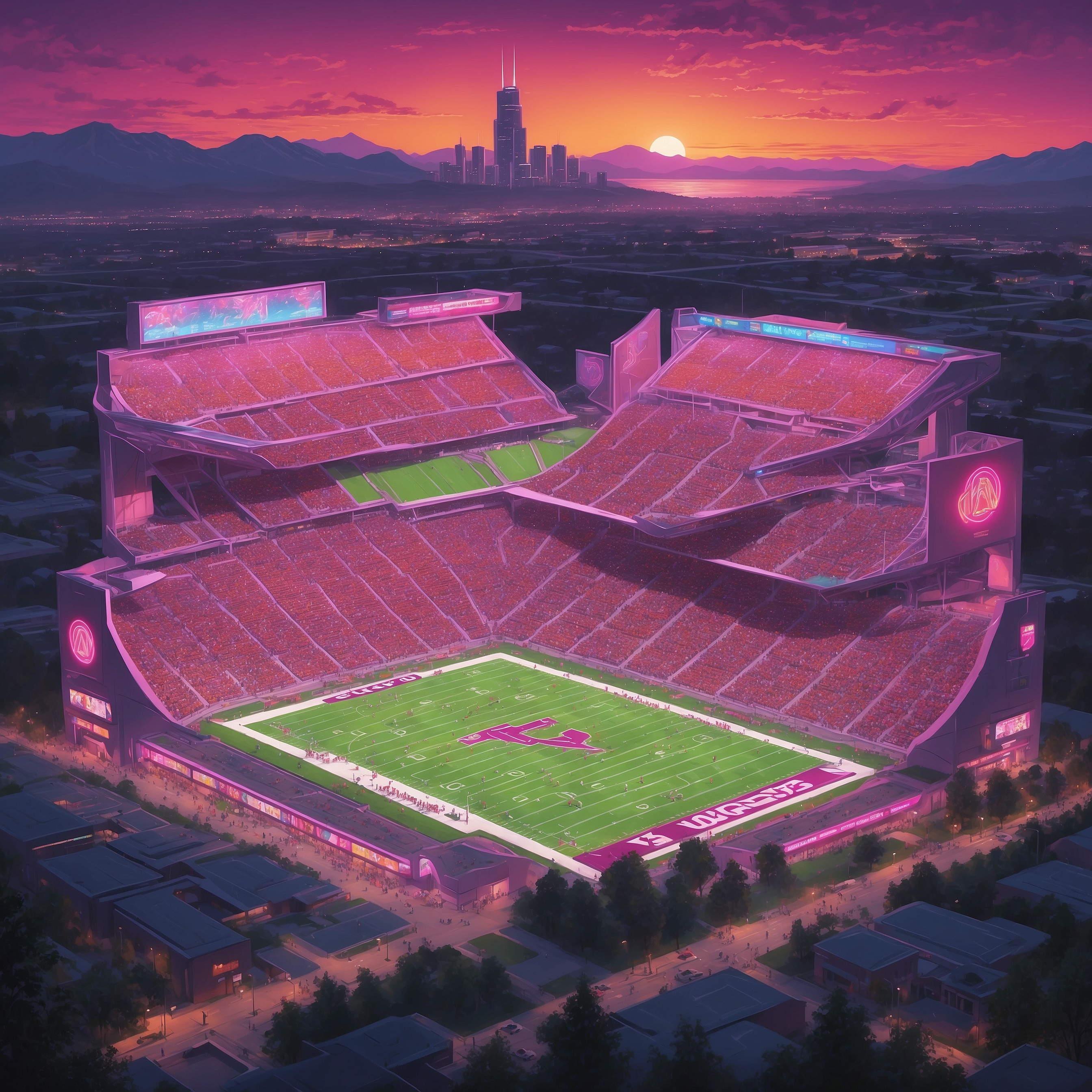 Virginia Tech to Treat Wofford as Live-Action Pinata This Saturday - painting of Virginia Tech Hokies football venue