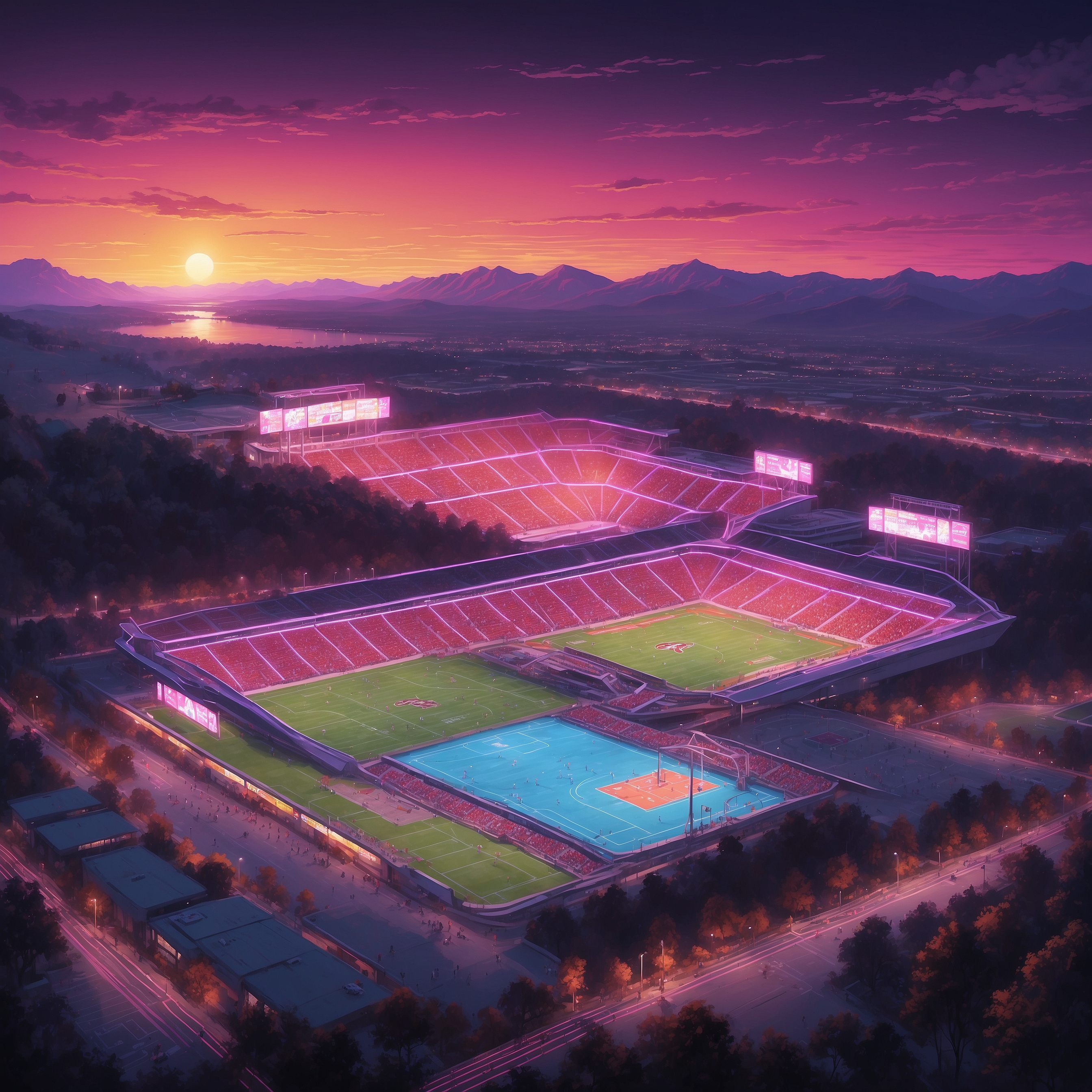 Virginia Tech Uncovers Magical $108M for Athletics—Students Still Ramen-Fueled - painting of Virginia Tech Hokies sports venue