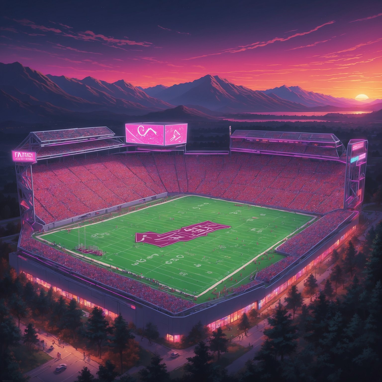 Virginia Tech’s 2026 Recruiting Class Now Accepting Applications from Ghosts and Imaginary Friends - painting of Virginia Tech Hokies football venue