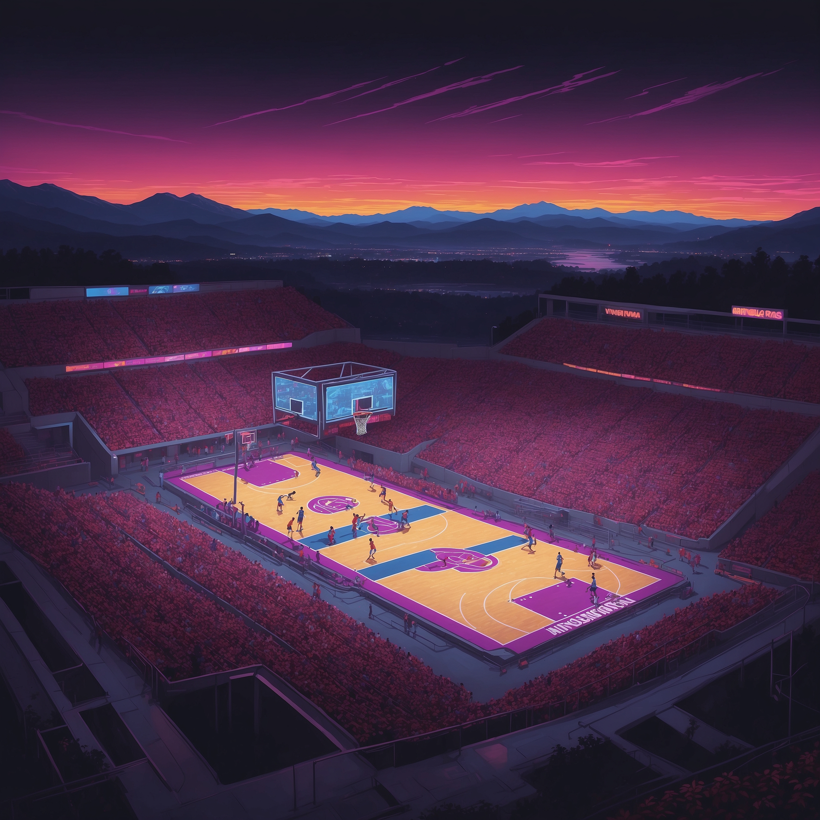 Virginia Tech’s Avdalas, Hammond and Johnson Host Epic Tuesday Talkathon, Declare Weekdays Obsolete - painting of Virginia Tech Hokies basketball venue