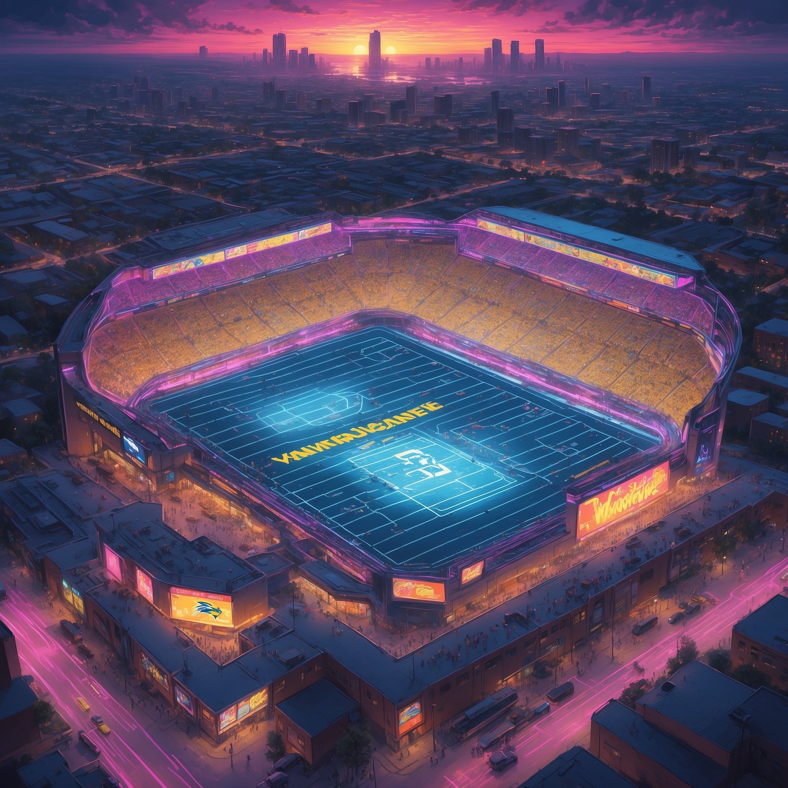 Wisconsin Coach Luke Fickell Enlists Tasers, Prayer Circles to Survive Michigan’s Rushing Juggernaut - painting of Michigan Wolverines football venue