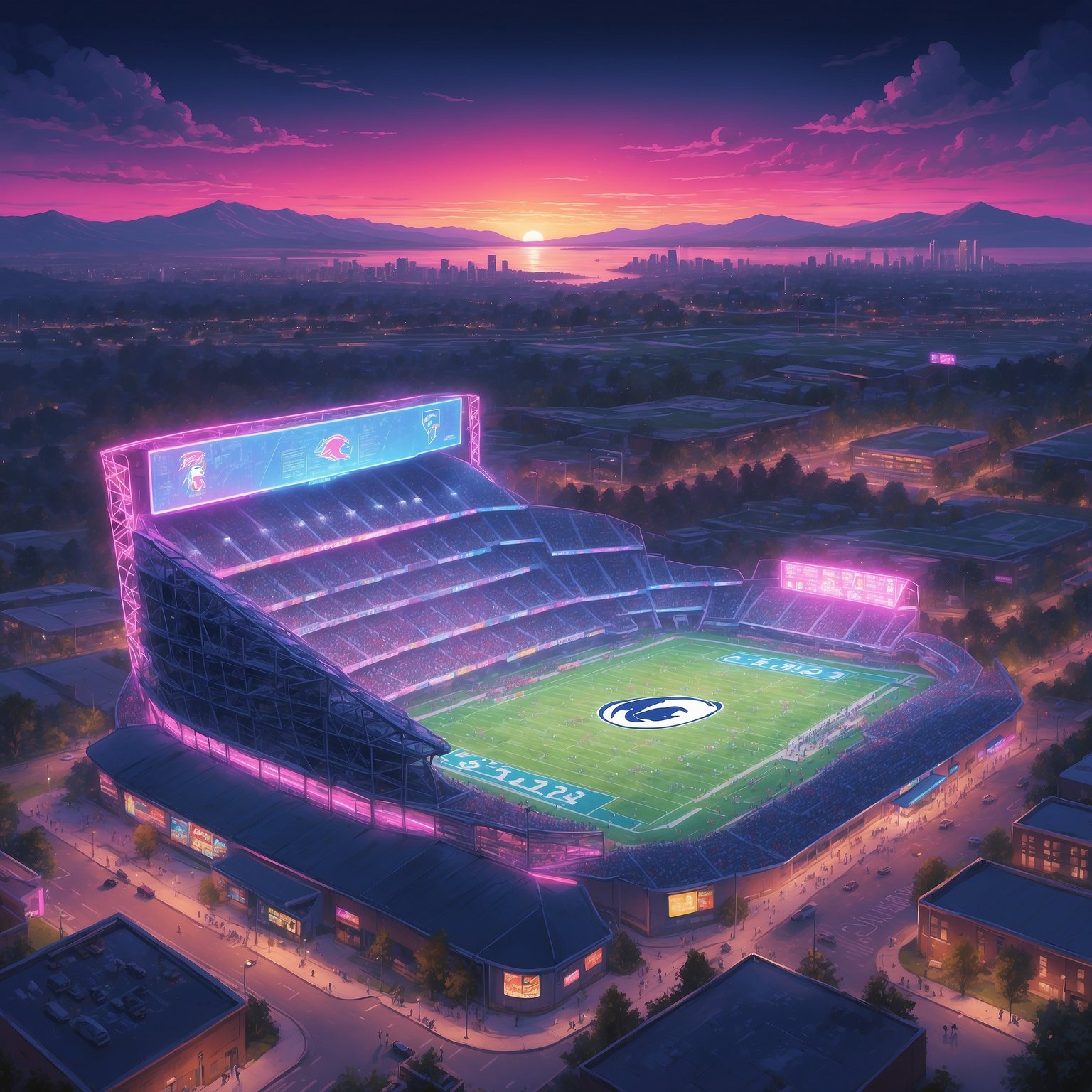 Panicked Fans Try to Convert PST to EST Just to Stream Penn State’s Clash With Winless Bruins - painting of Penn State Nittany Lions football venue
