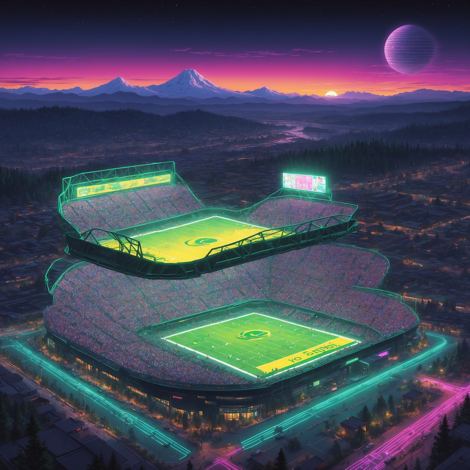 Oregon Ducks Drop ‘Ducks vs. Them’ Trailer That Has Fans More Hyped Than a Double-Espresso IV - painting of Oregon Ducks football venue