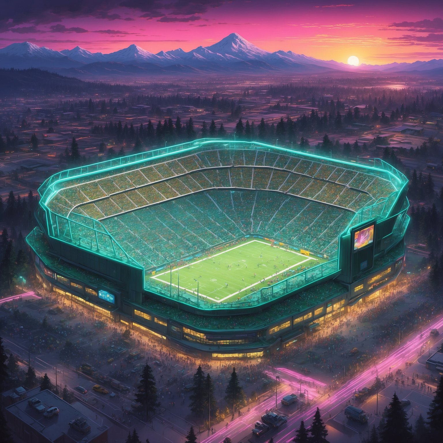Oregon Ducks Accidentally Discover Winning Isn’t Just for Other People, Start 5-0 Again - painting of Oregon Ducks football venue