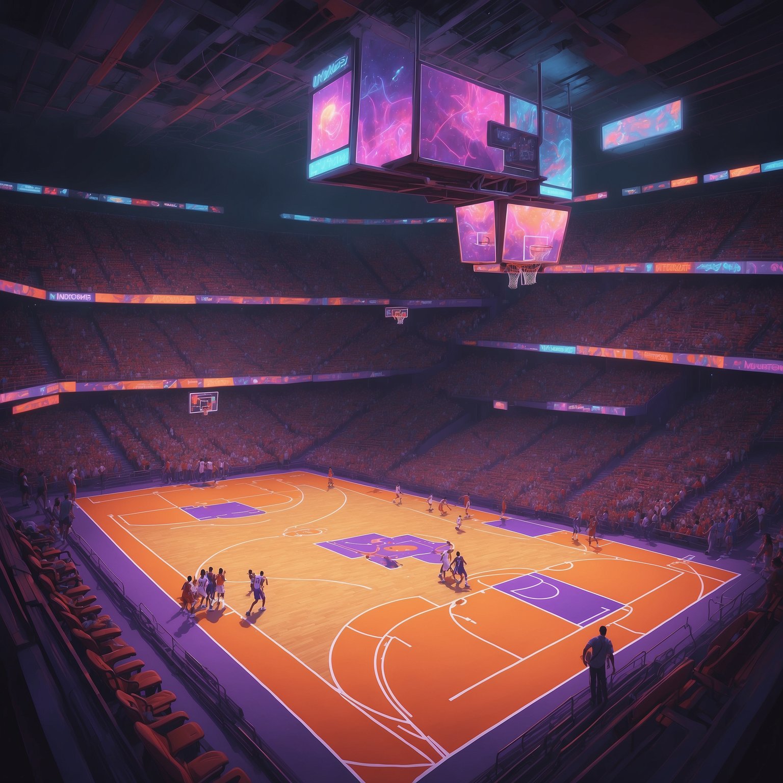 Vic Schaefer Files Formal Love Declaration for 2025 Texas Longhorns Basketball Squad - painting of Texas Longhorns basketball venue