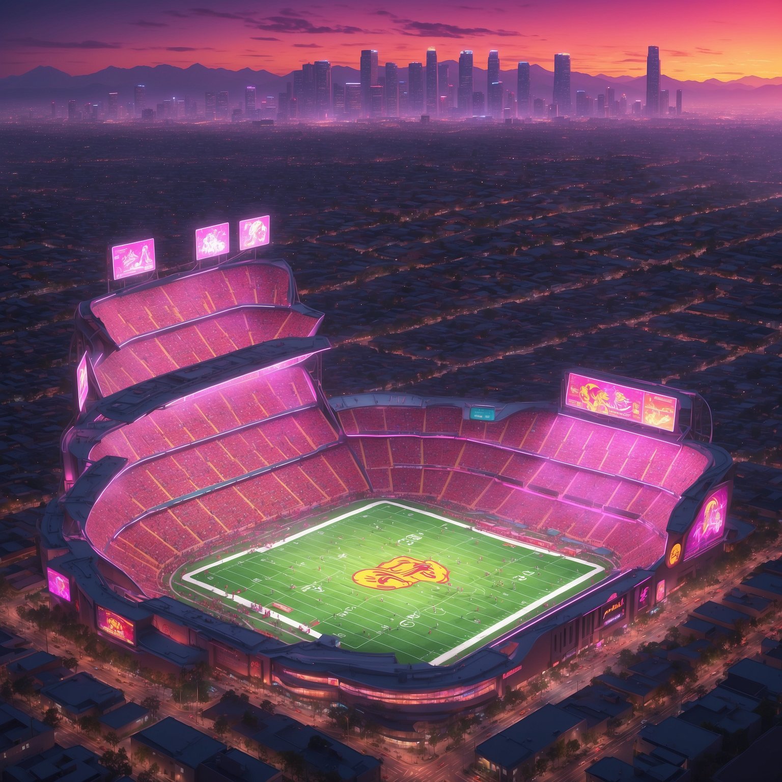 USC Trojans Claim Bye Week Is Secret Playoff Elevator—Just Need to Beat Michigan, Notre Dame, Oregon - painting of USC Trojans football venue
