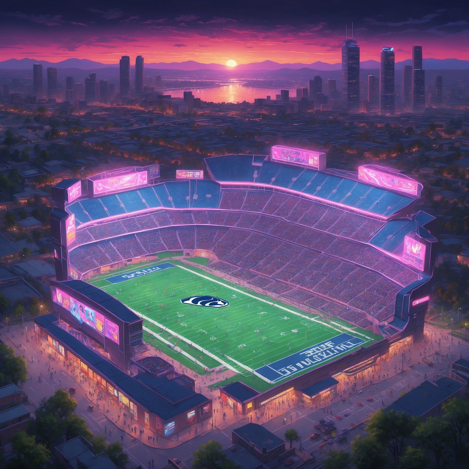 Penn State Shocked to Learn ‘Depth Chart’ Literally Didn’t Include a Backup for Injured Linebacker - painting of Penn State Nittany Lions football venue