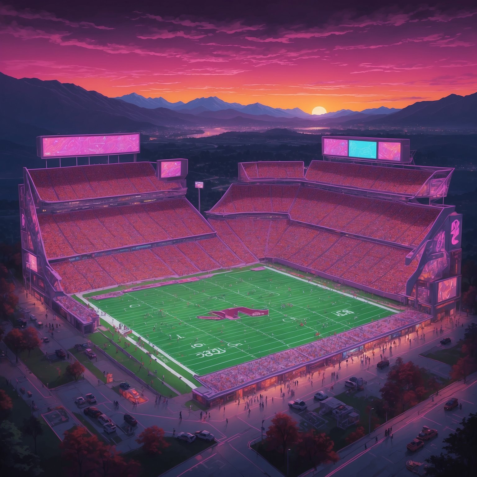 Virginia Tech Defensive End Declares Transfer Portal “Buy One Year, Get One Free” Sale Officially Open - painting of Virginia Tech Hokies Football venue