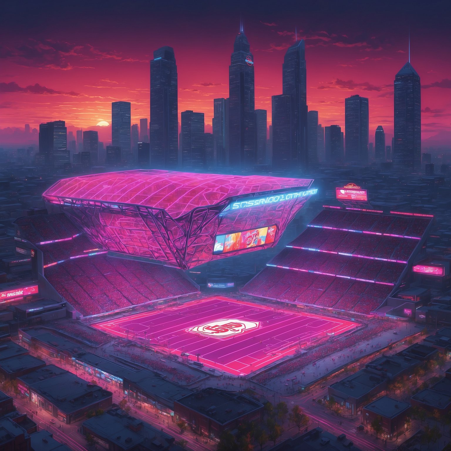 1. Ohio State Googles “Linebacker” and Accidentally Creates College Football’s Hottest Duo - painting of Ohio State Buckeyes football venue