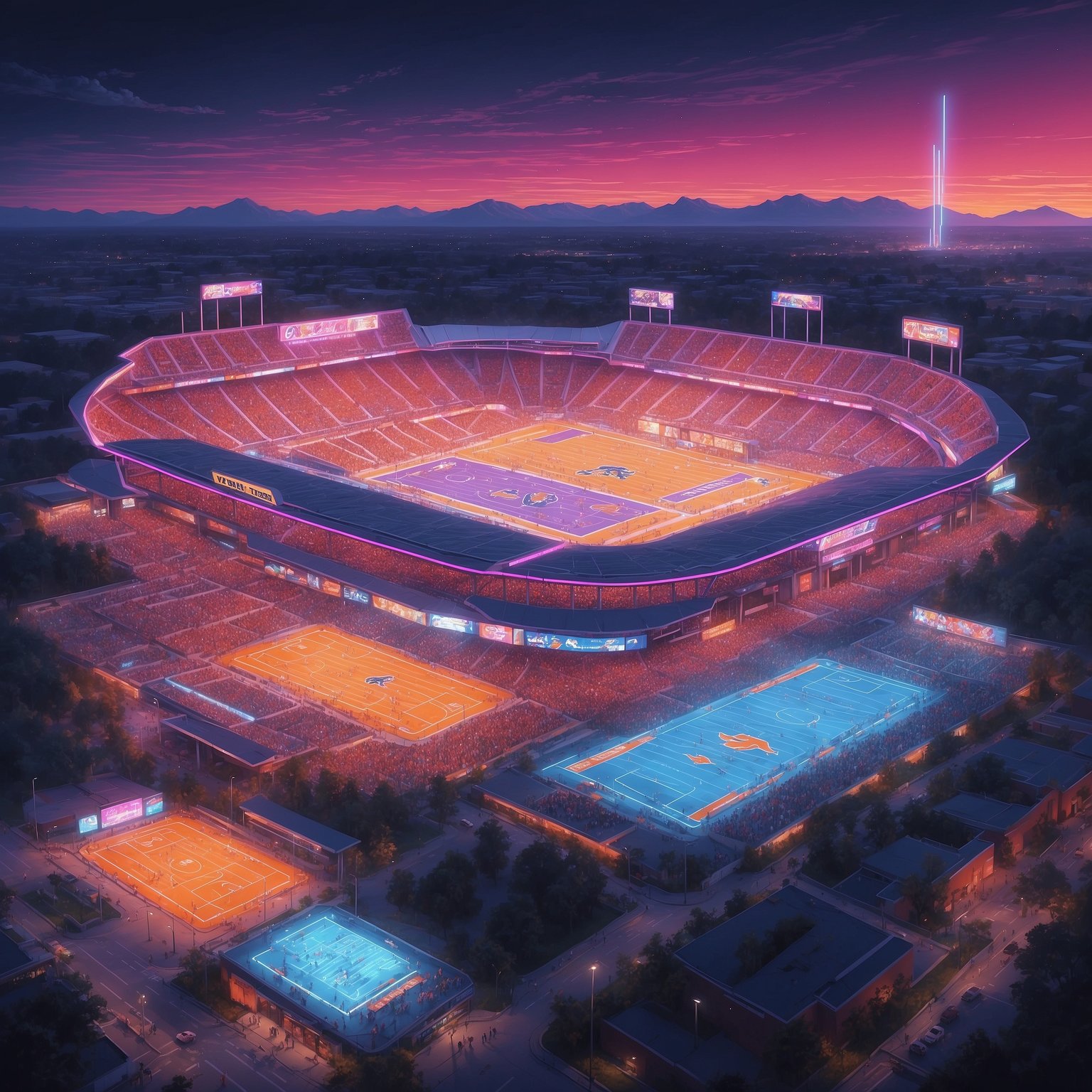 Auburn Football’s Trials, Travels, and Nighttime Thrills - painting of Auburn Tigers football venue