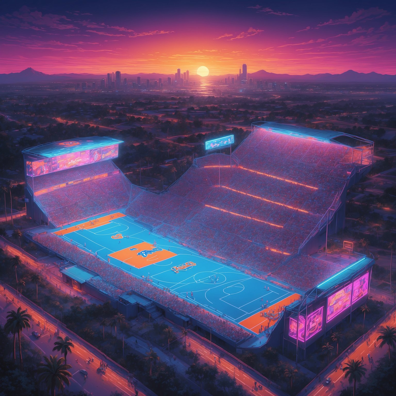 Gators Prep: Lagway’s Texas Homecoming & Tip-Off Frenzy - painting of Florida Gators football,basketball venue