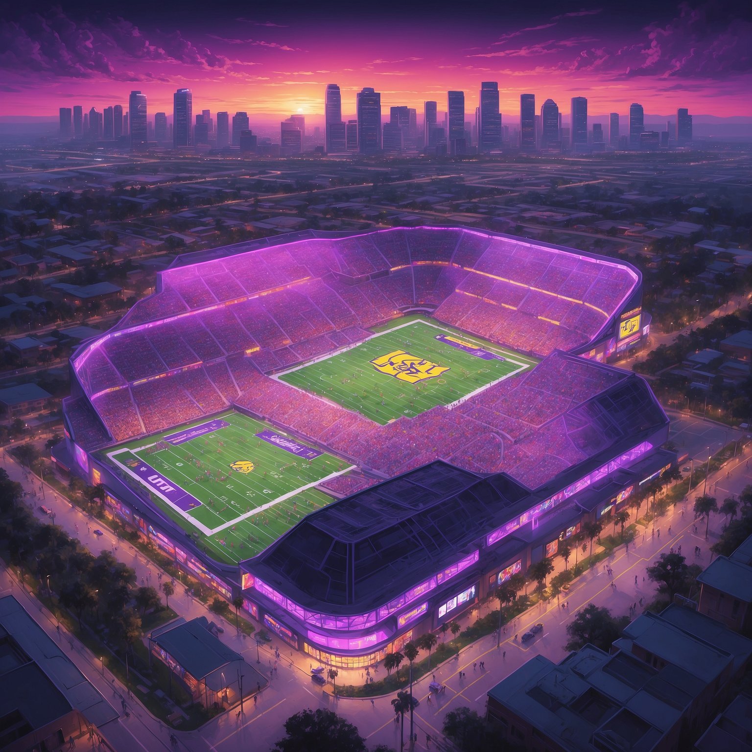 LSU Tigers Juggle Recruits, Odds, and Chaos in Week 7 - painting of LSU Tigers football venue