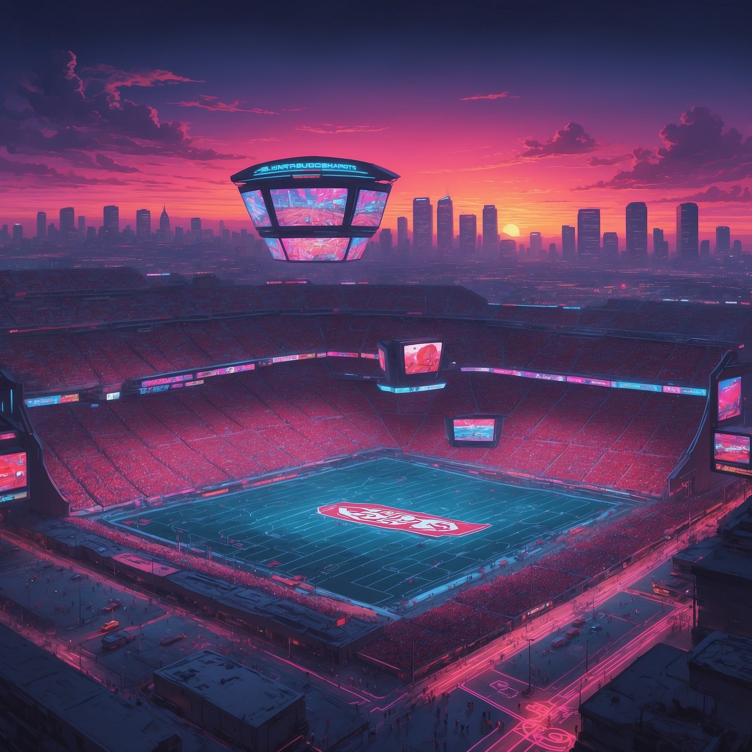 Buckeyes' Sayin and Hartline Garner Top Accolades - painting of Ohio State Buckeyes football venue