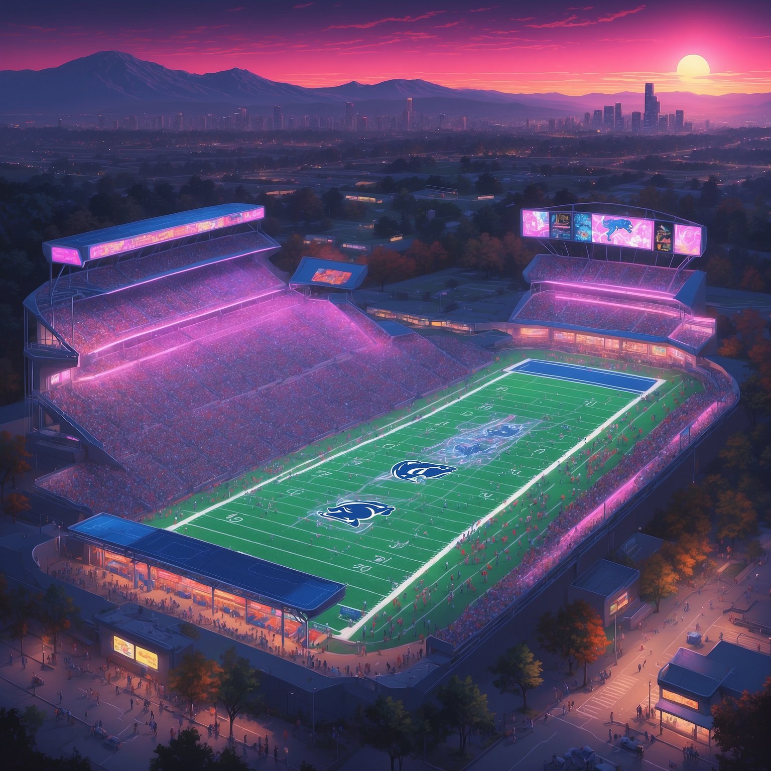 Penn State QB Allar's Unapologetic Defense of Franklin - painting of Penn State Nittany Lions football venue