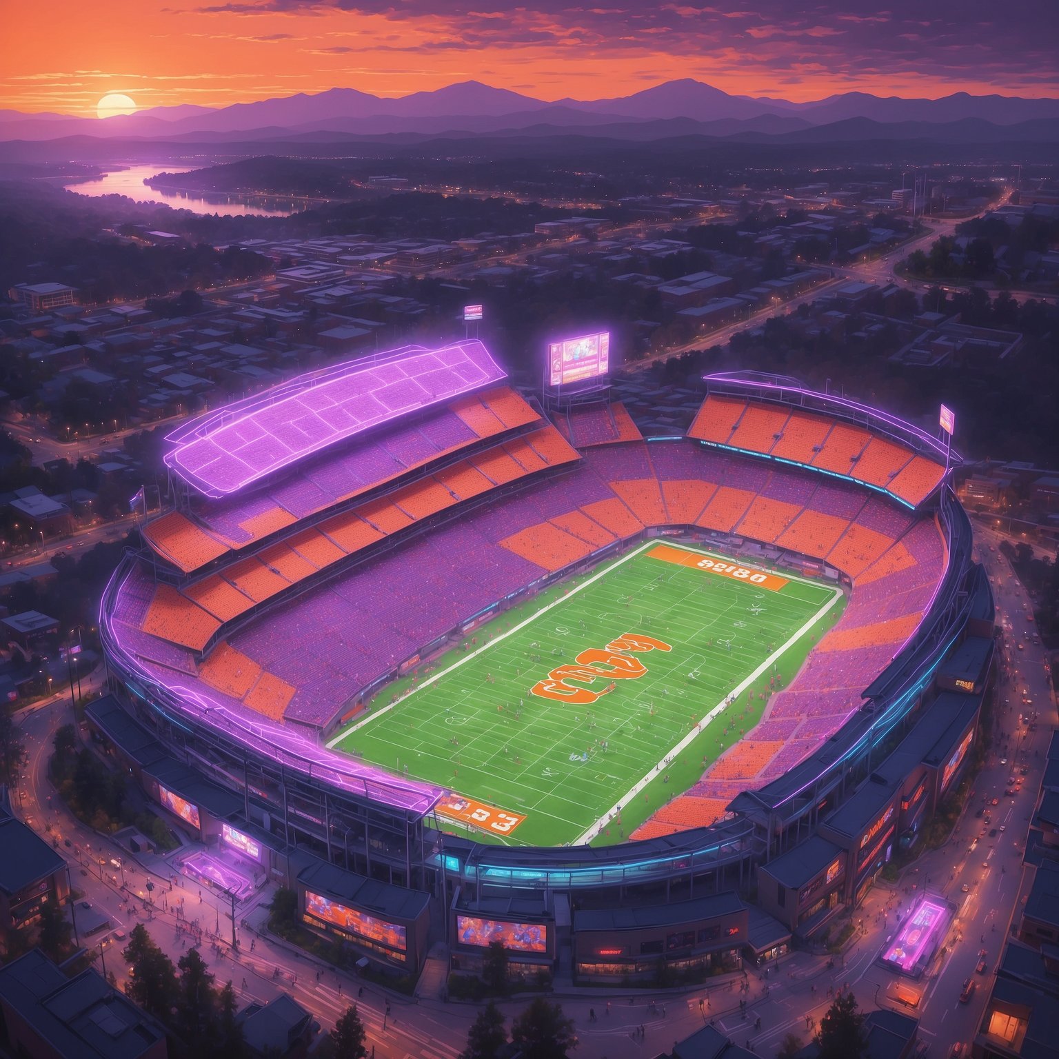 Clemson’s QB Revival and Baseball Transfer Sensation - painting of Clemson Tigers football, baseball venue