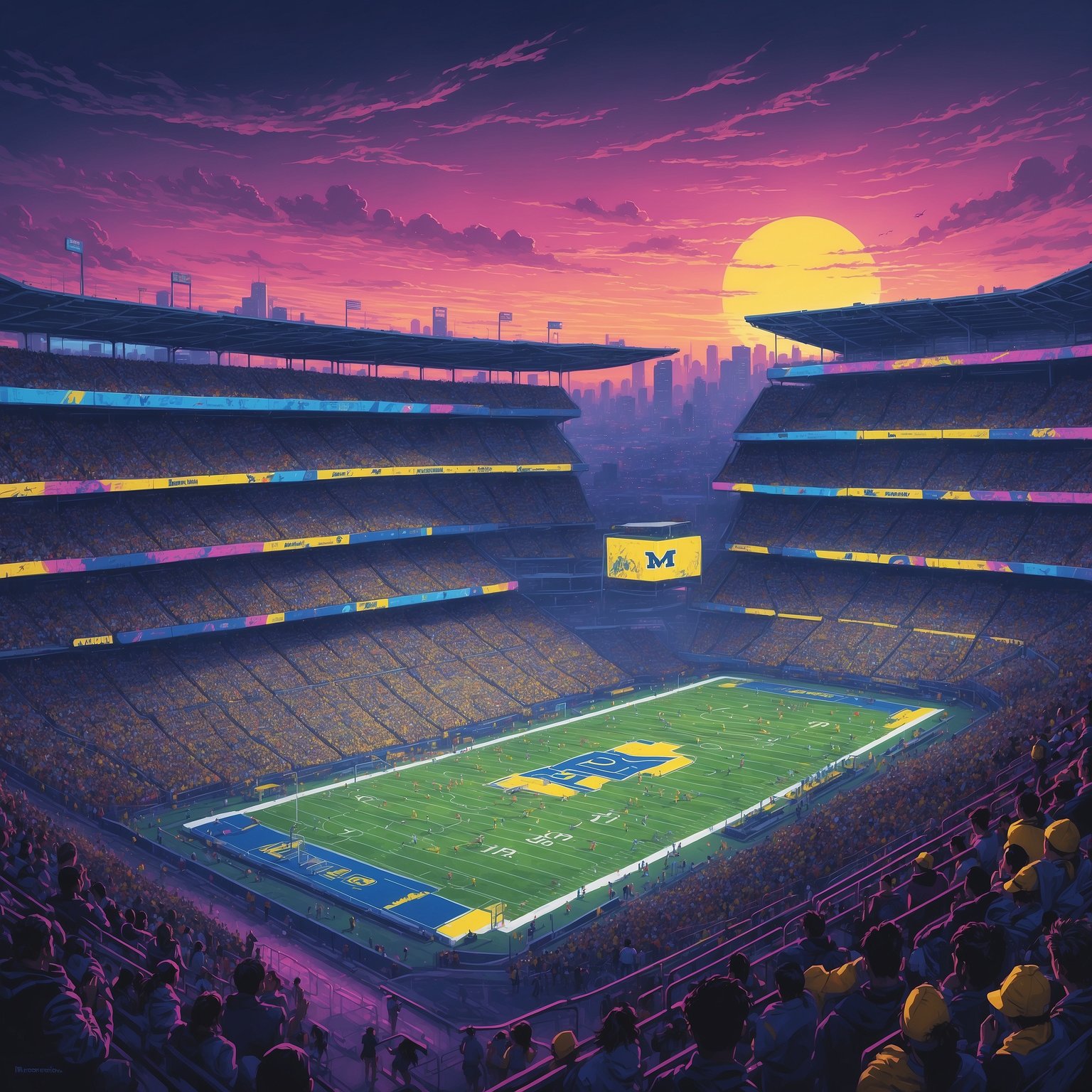 Klatt Forecasts Michigan’s Losses Ahead of Rivalry Game - painting of Michigan Wolverines football venue