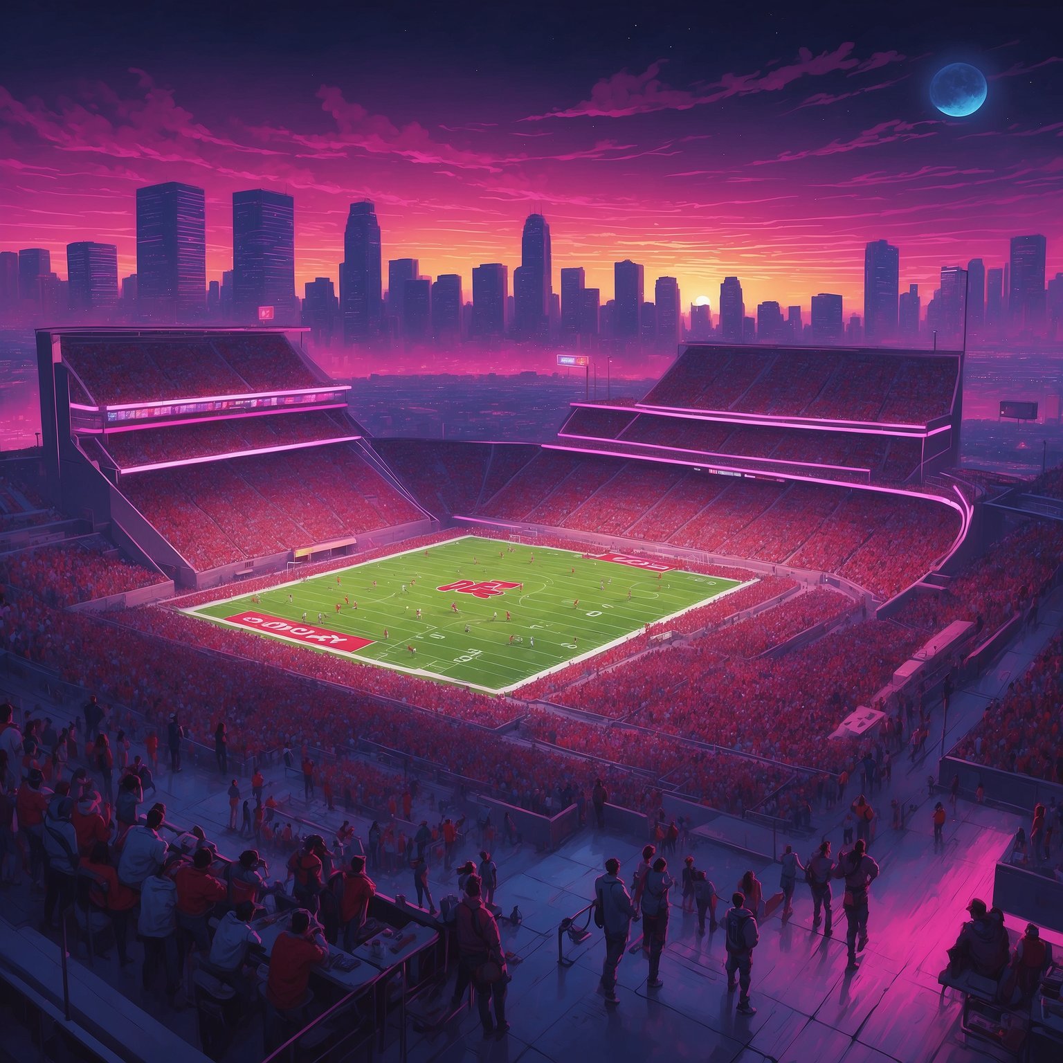 Nebraska’s First Road Trip Sparks Roster Drama - painting of Nebraska Cornhuskers football venue