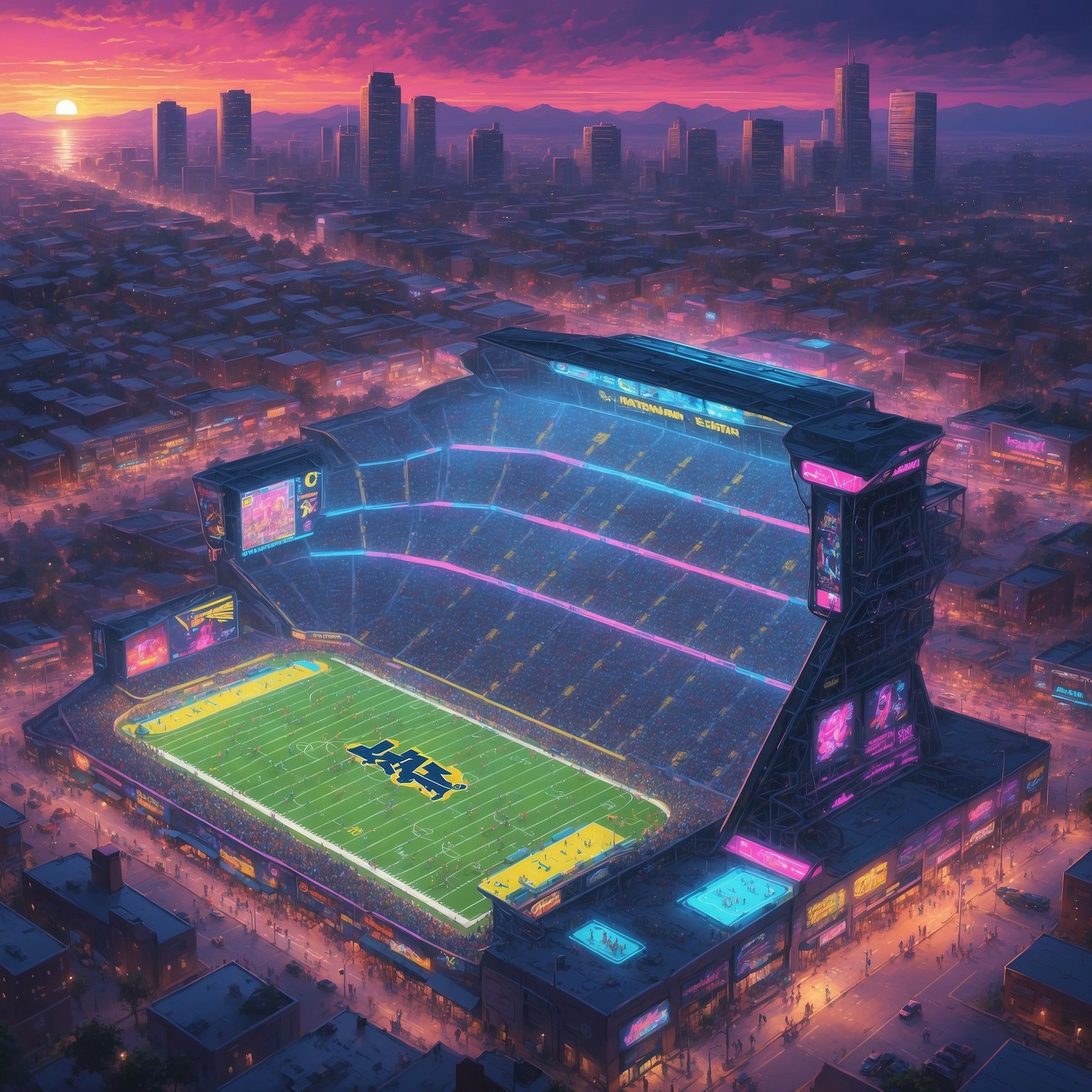 Wolverines' Next-Gen Talent and Weekend Gridiron Forecast - painting of Michigan Wolverines football venue