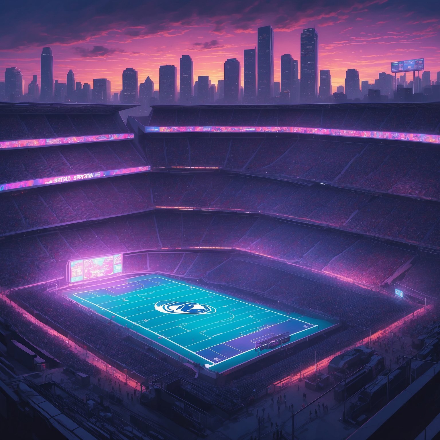 Penn State’s High-Stakes Hockey and Football Showdowns - painting of Penn State Nittany Lions football, hockey venue