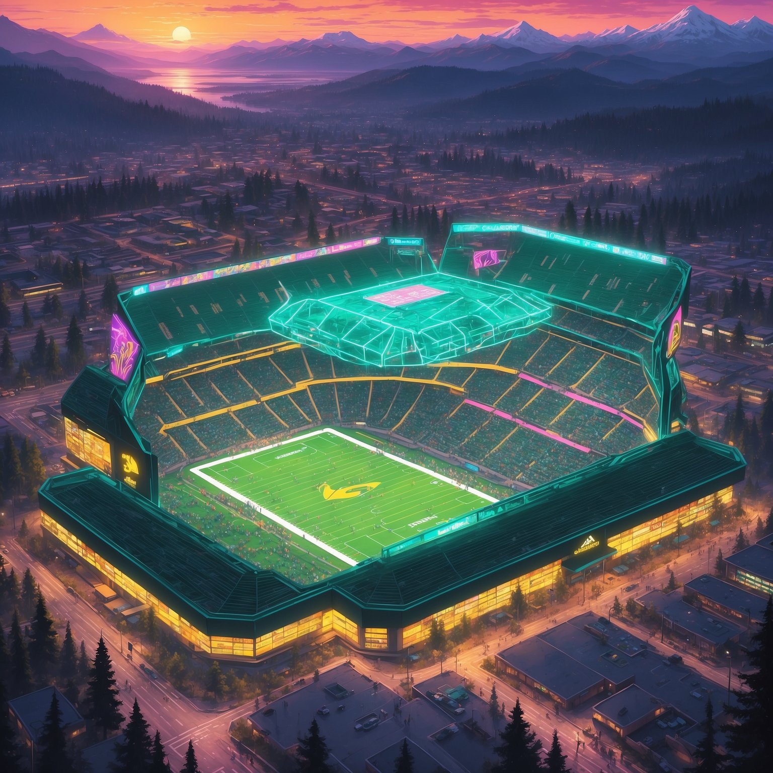 Moore’s Rise & Oregon’s High-Stakes Big Ten Battle - painting of Oregon Ducks football venue
