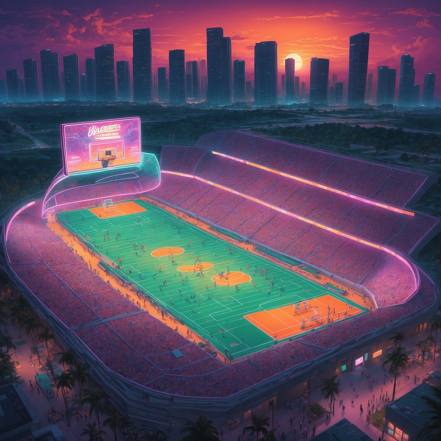 Miami Reflects on Penalties, Celebrates Volleyball Triumph - painting of Miami Hurricanes football, volleyball venue
