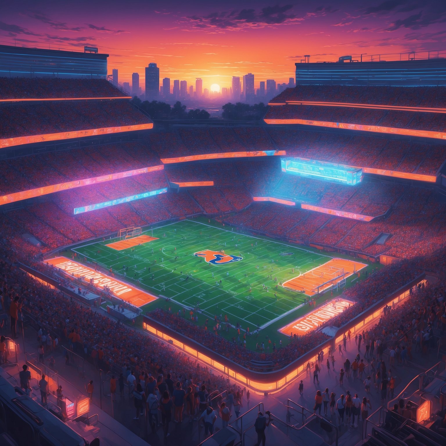 Freeze vs. Smart and Stockton’s Auburn Challenge - painting of Auburn Tigers football venue