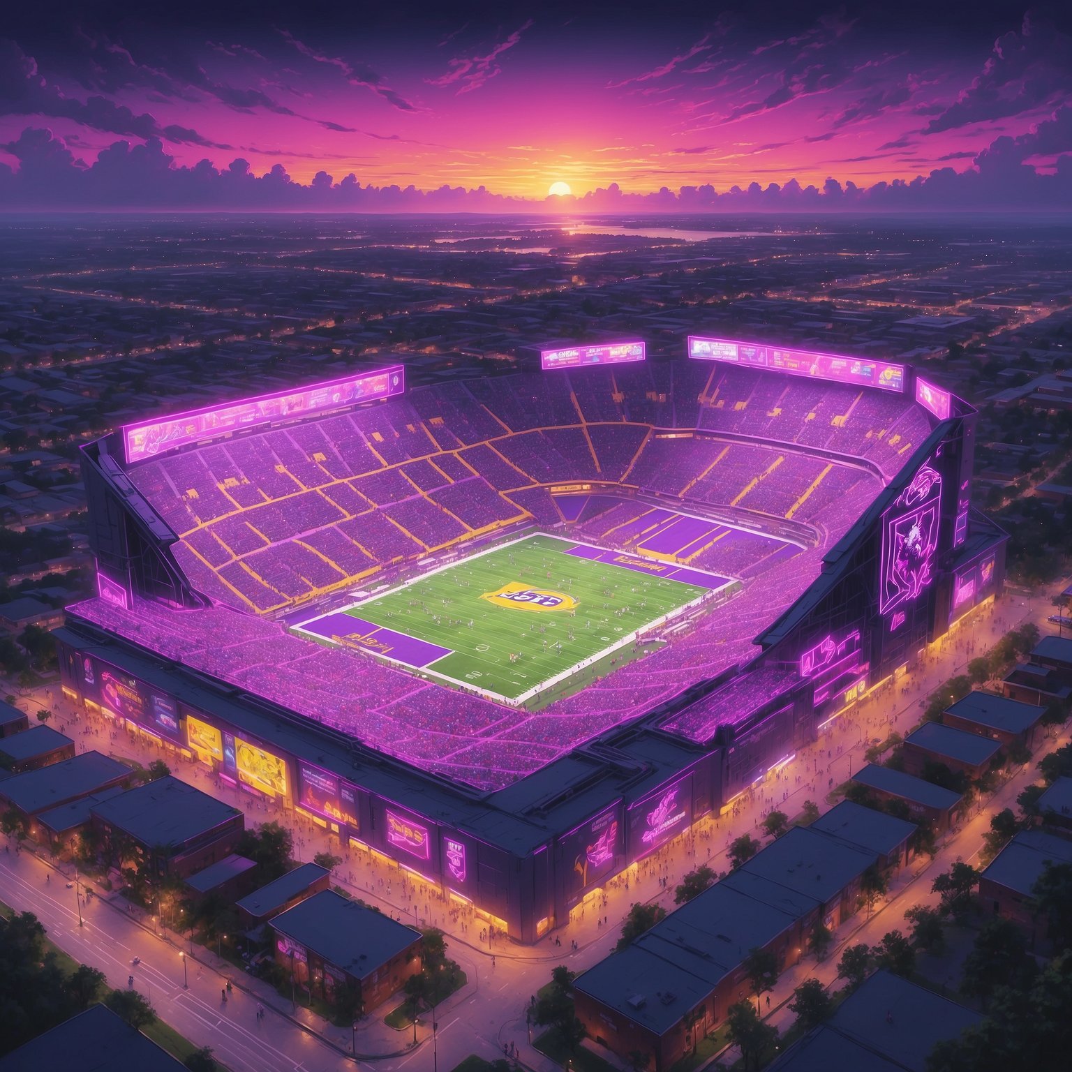 LSU Football Declares Hostile Takeover of Razorback Linebacker—Premium Beignet Bribes Under Consideration - painting of LSU Tigers football venue