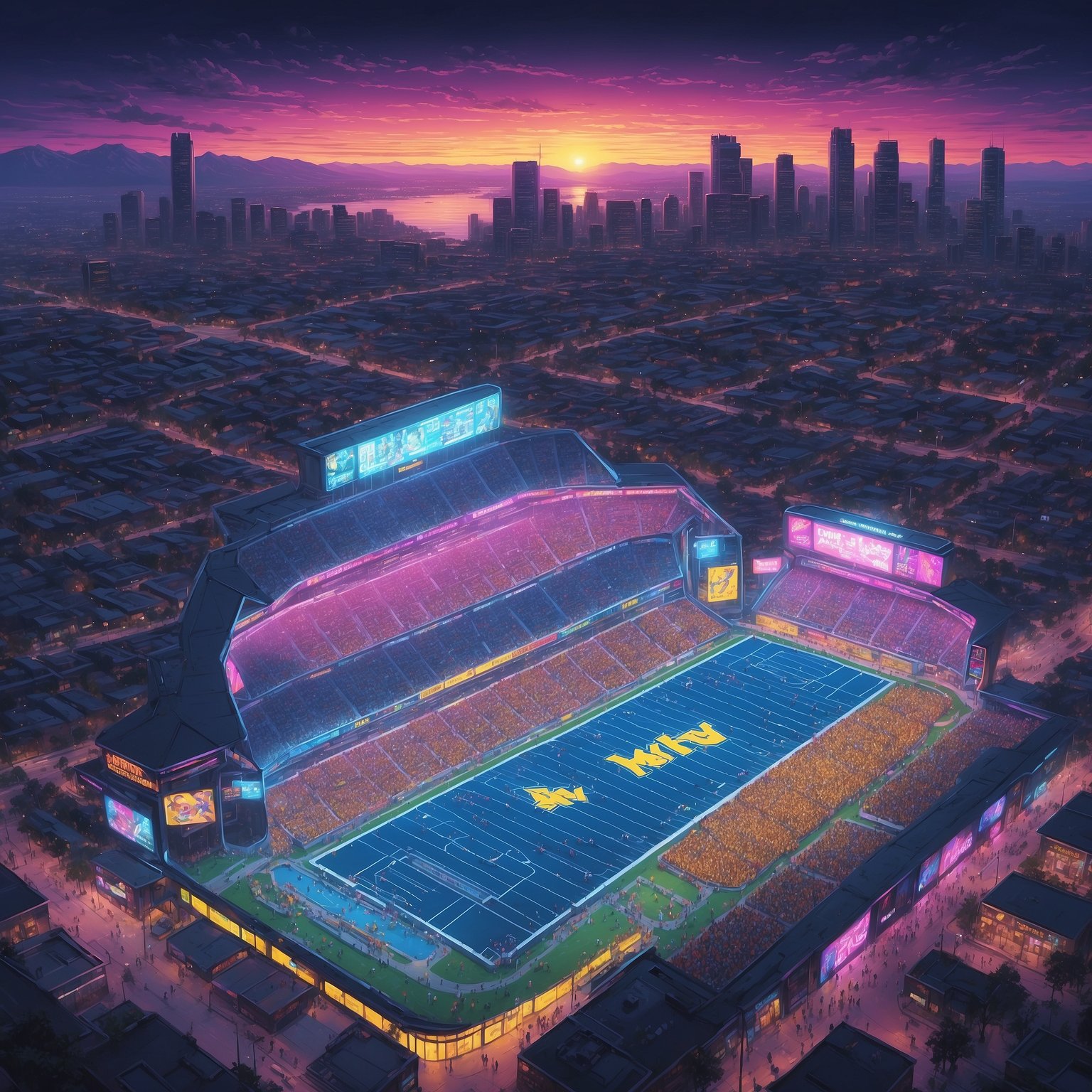 Wolverines vs Trojans: Picks and Pivotal Battles - painting of Michigan Wolverines football venue