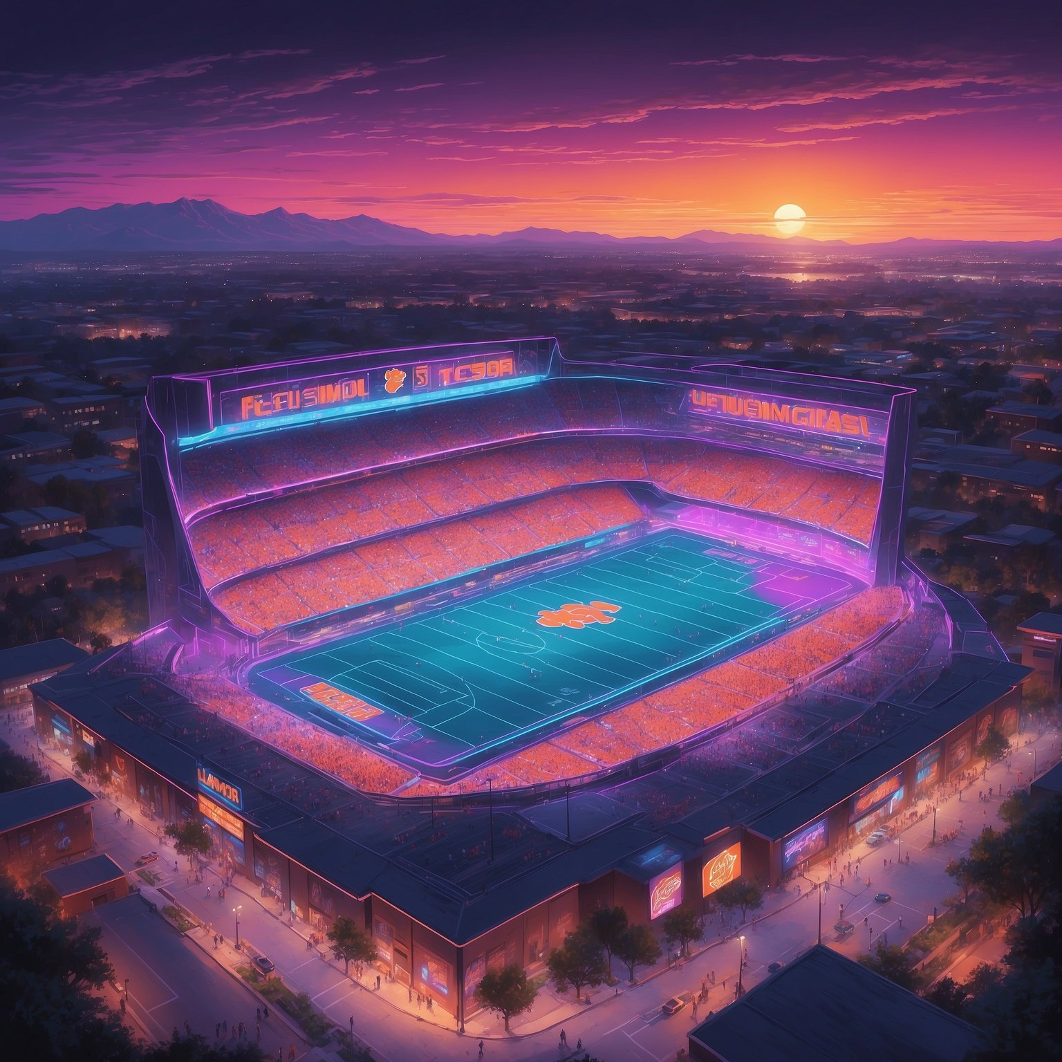 Clemson's 6'10 Recruit and Boston College Threats - painting of Clemson Tigers football,basketball venue