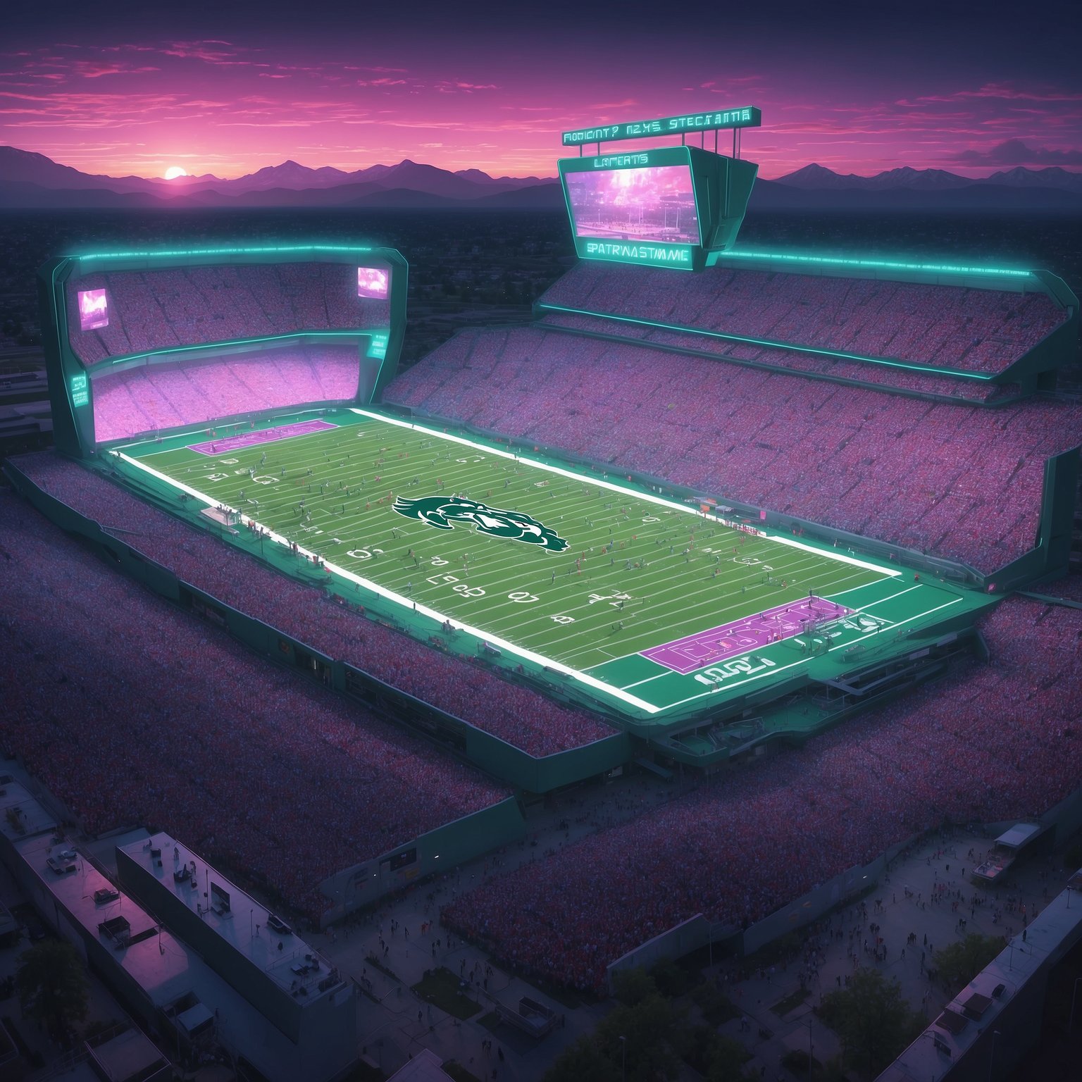 Brutal Bruin Blitz: Spartan Nation’s Fall and Fury - painting of Michigan State Spartans football venue