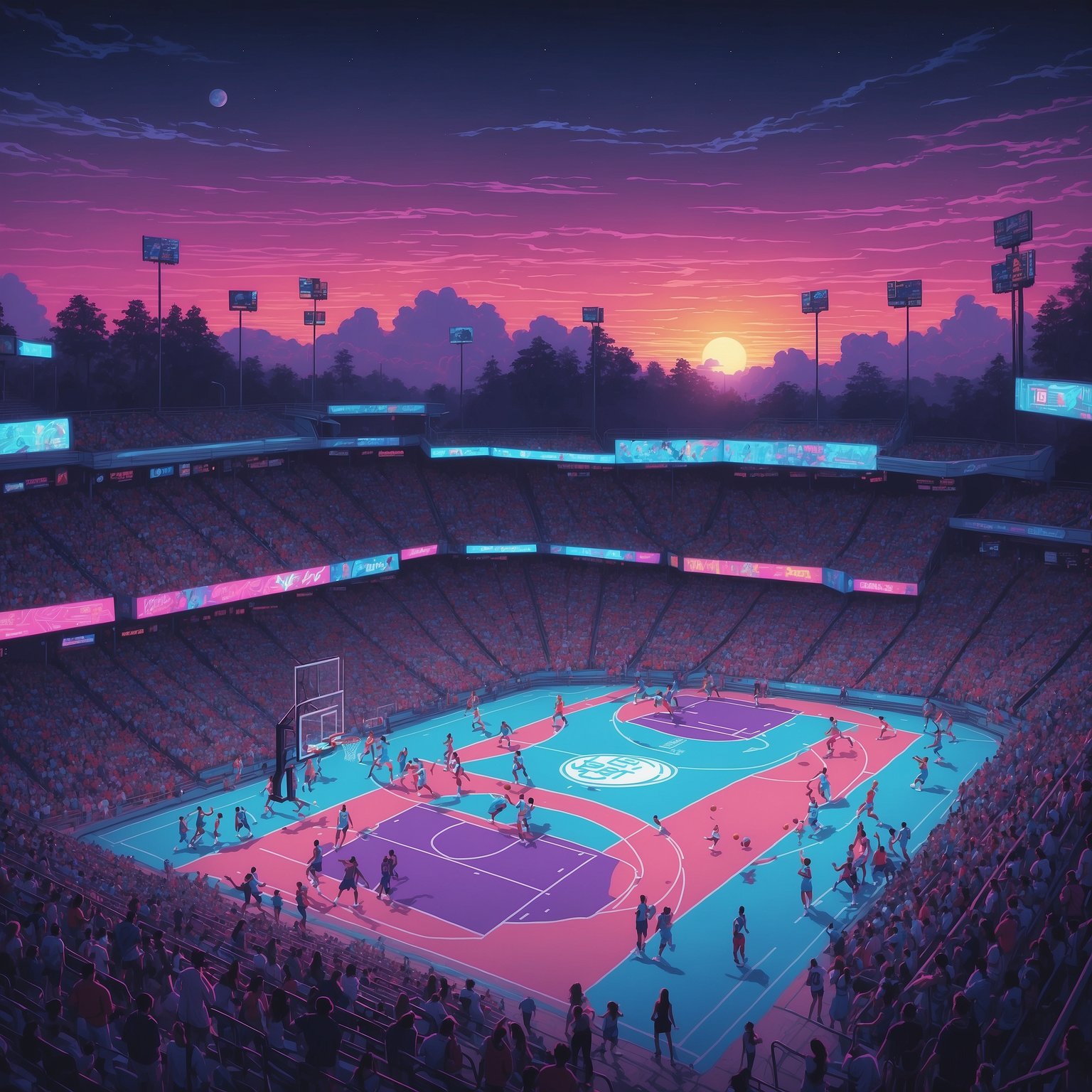 Chapel Hill Hoops’ New Faces and Tactical Tweaks - painting of North Carolina Tar Heels basketball venue