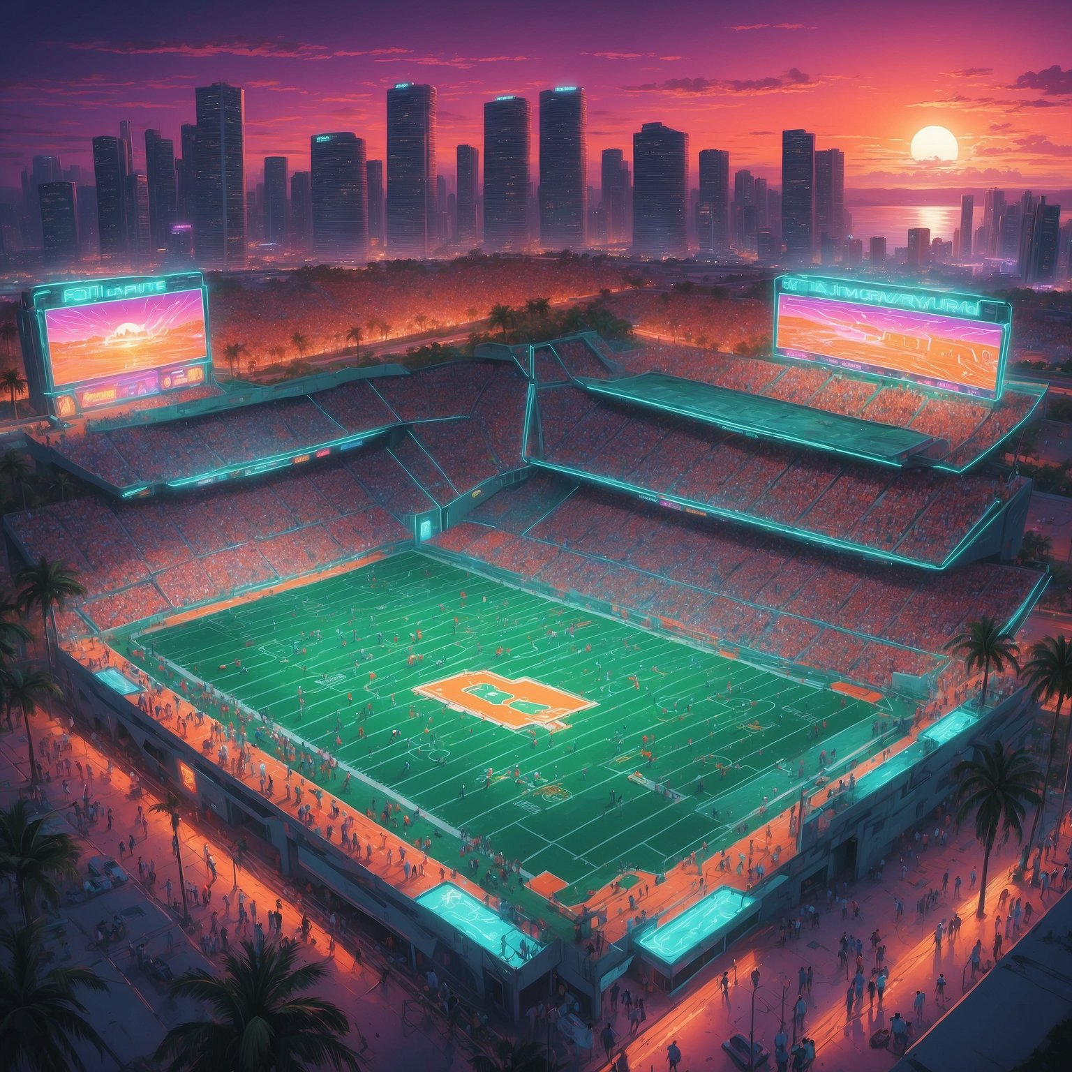 Poll Position: Miami’s Bye-Week Rankings Unveiled - painting of Miami Hurricanes football venue