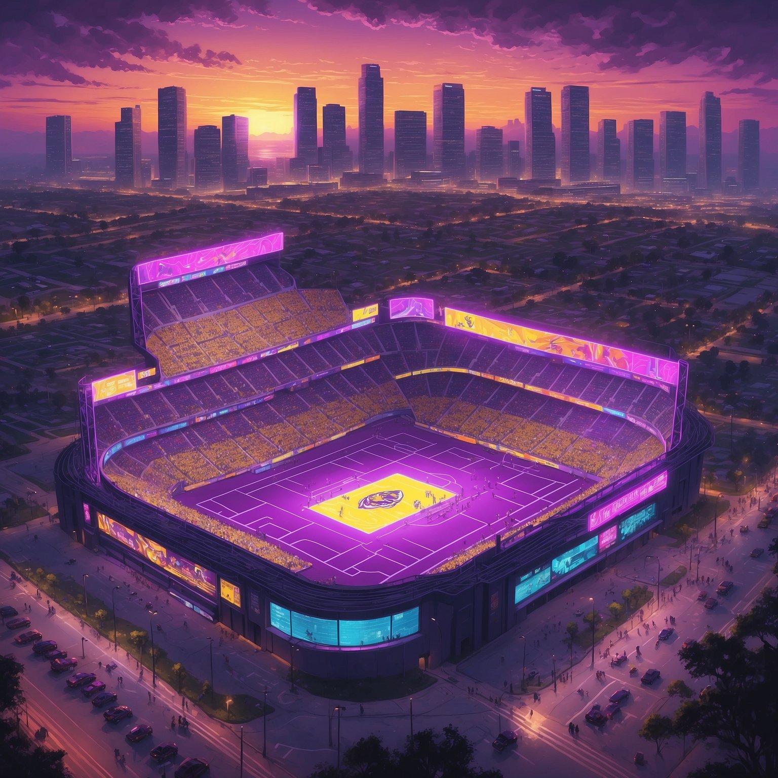 LSU Announces Open Tryouts for Razorbacks Commit Following Coaching Dumpster Fire - painting of LSU Tigers football venue