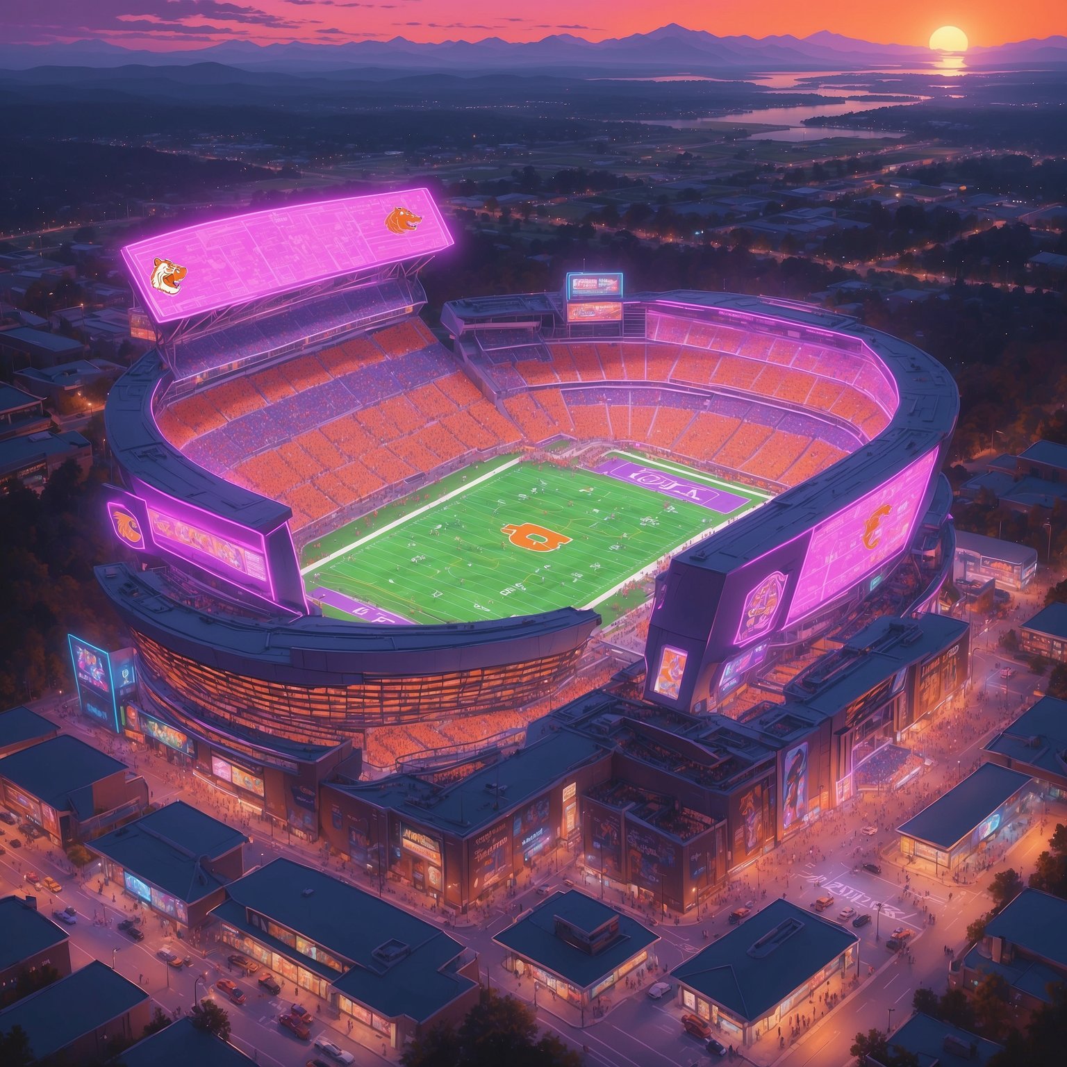 Clemson QB Klubnik’s Ankles: Dabo’s Latest Update - painting of Clemson Tigers football venue