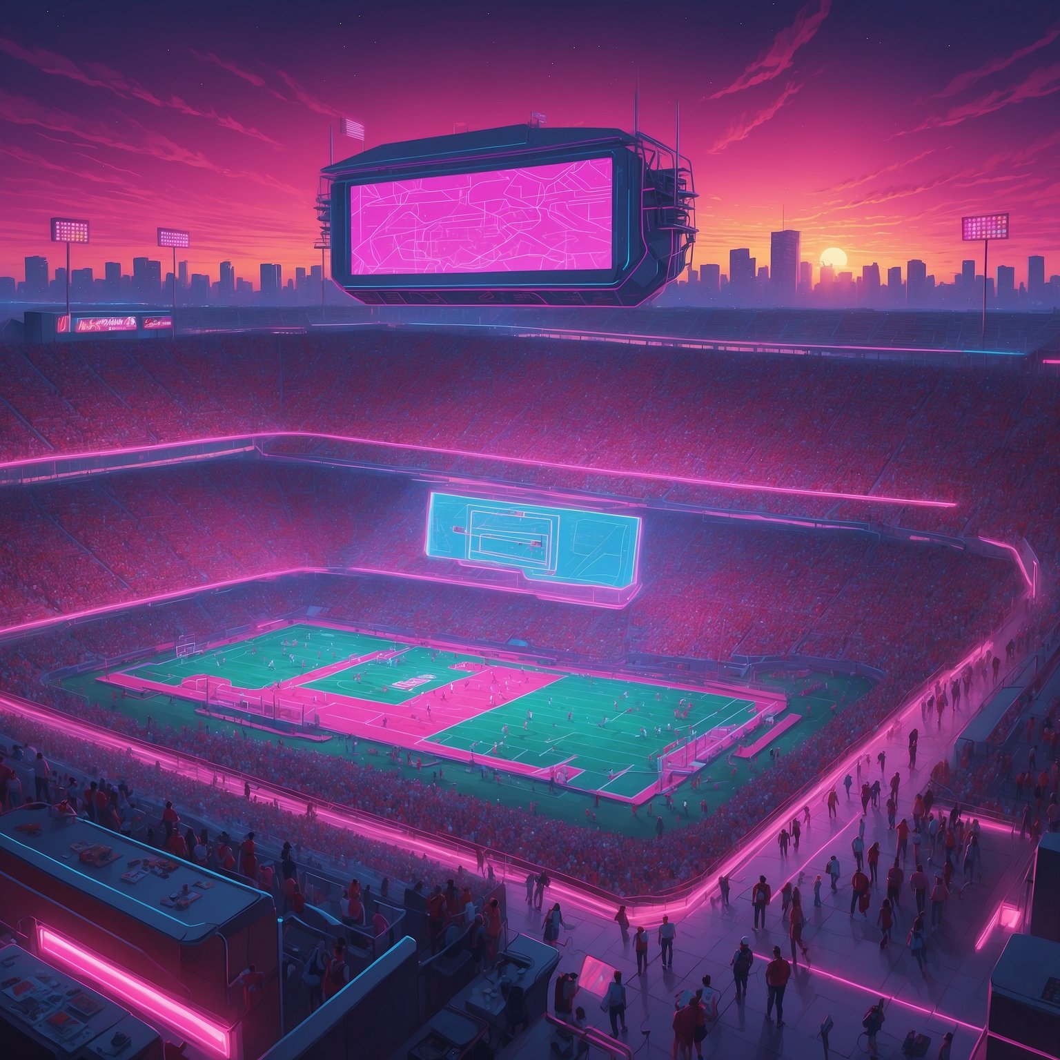 Indiana’s Gridiron Surge - painting of Indiana Hoosiers football venue