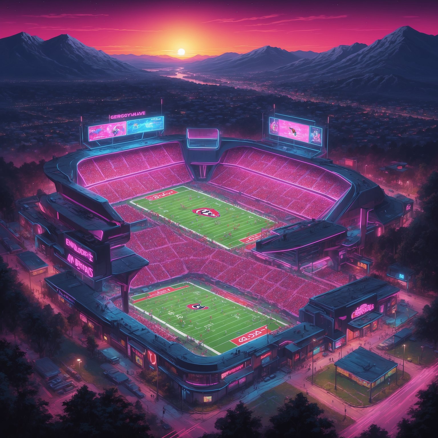 Nick Saban Demands Rivals Stop Treating Georgia Like an Unwanted Yard Sale Leftover - painting of Georgia Bulldogs football venue