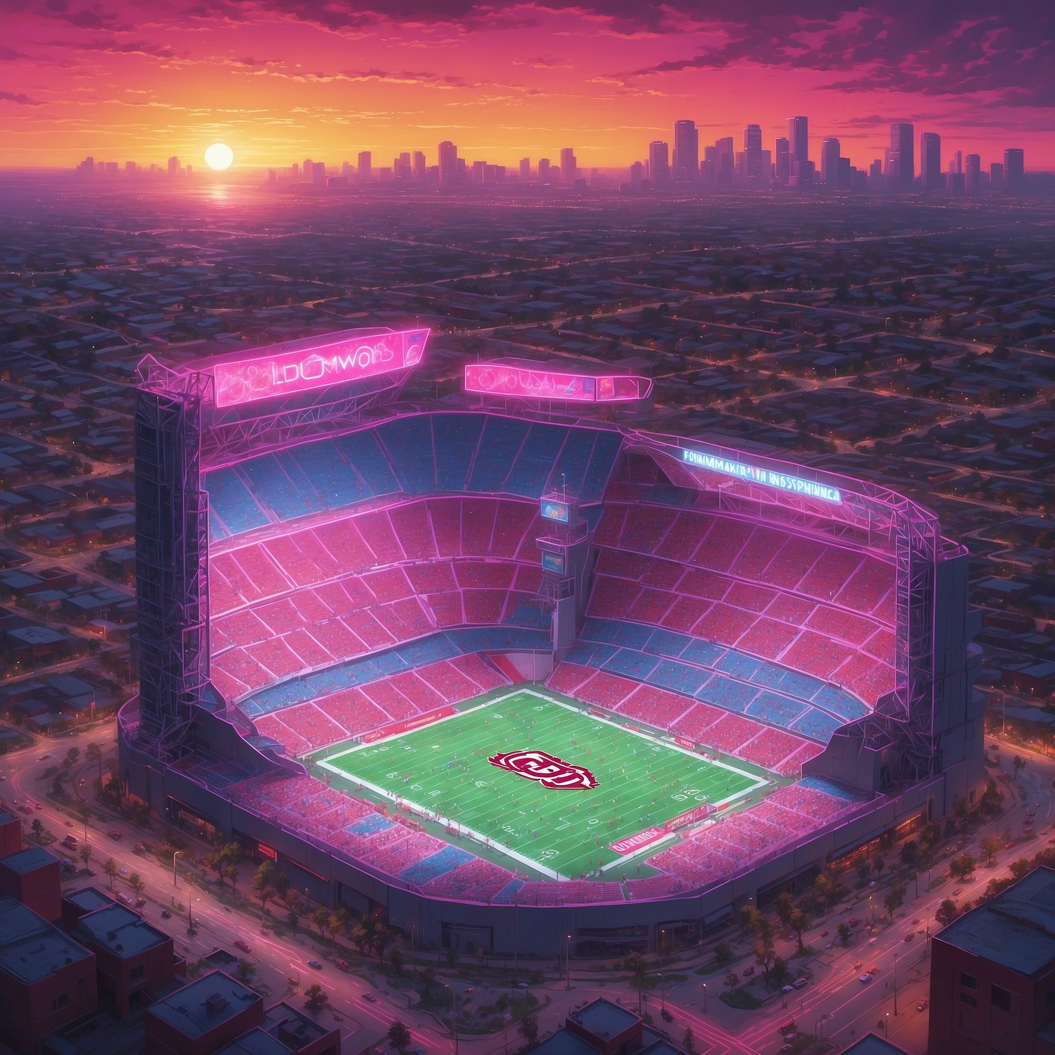 Oklahoma’s Never-Ending One-Way Football Trap - painting of Oklahoma Sooners football venue