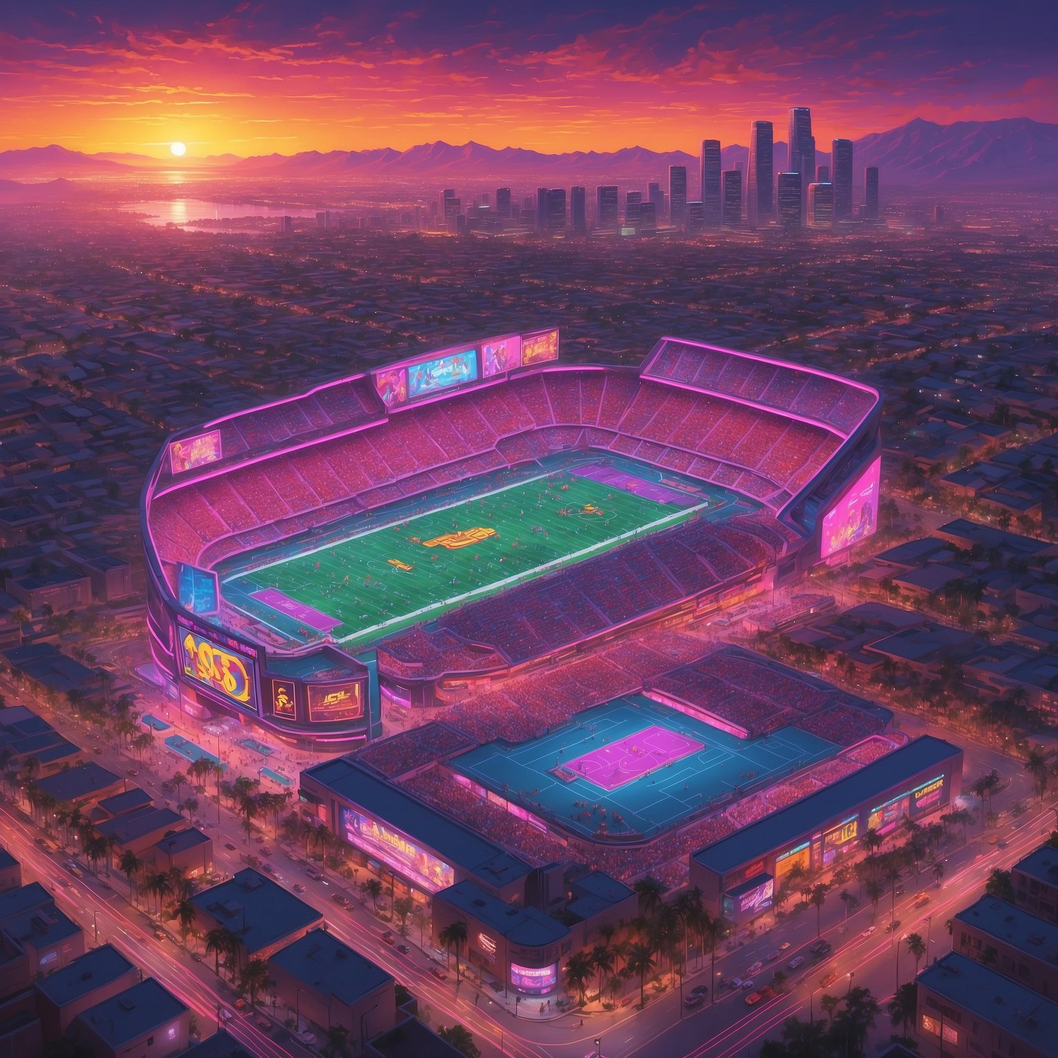 USC Trojans Eye Winning Season Despite Brutal Slate - painting of USC Trojans football venue