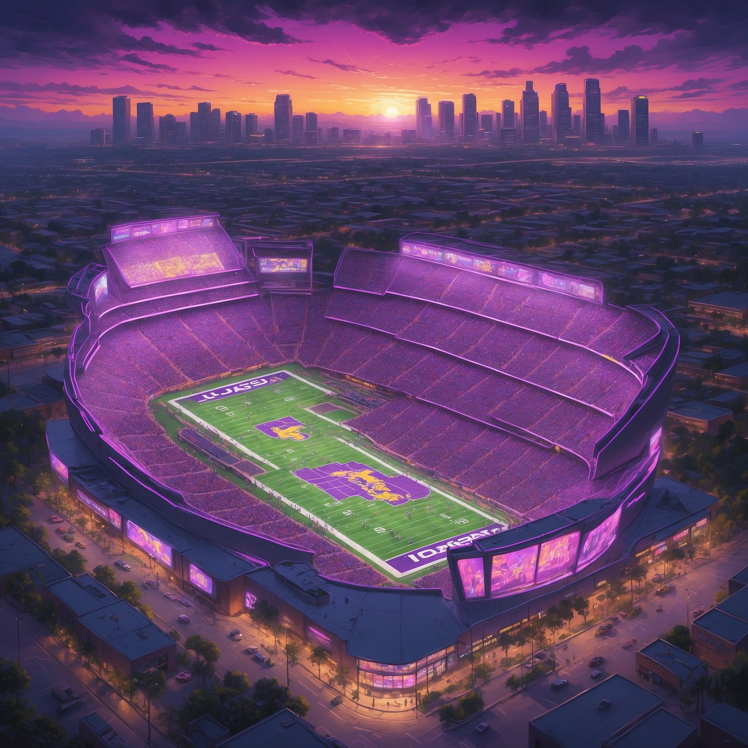 LSU Finally Remembers It Has a Football Season, Promises to Wake Up for Oct. 11 Showdown - painting of LSU Tigers football venue