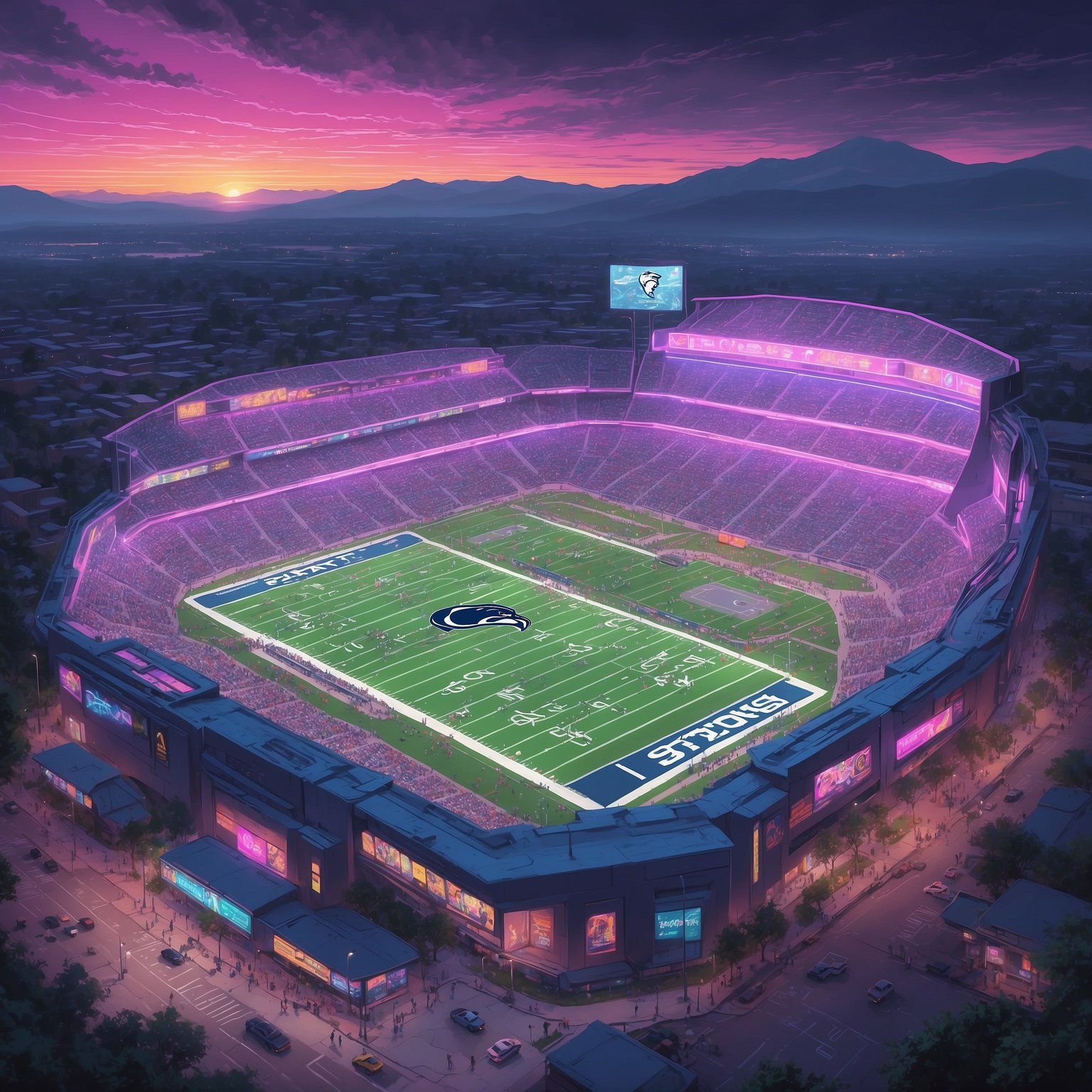Penn State’s QB Injury & Coaching Shakeup - painting of Penn State Nittany Lions football venue