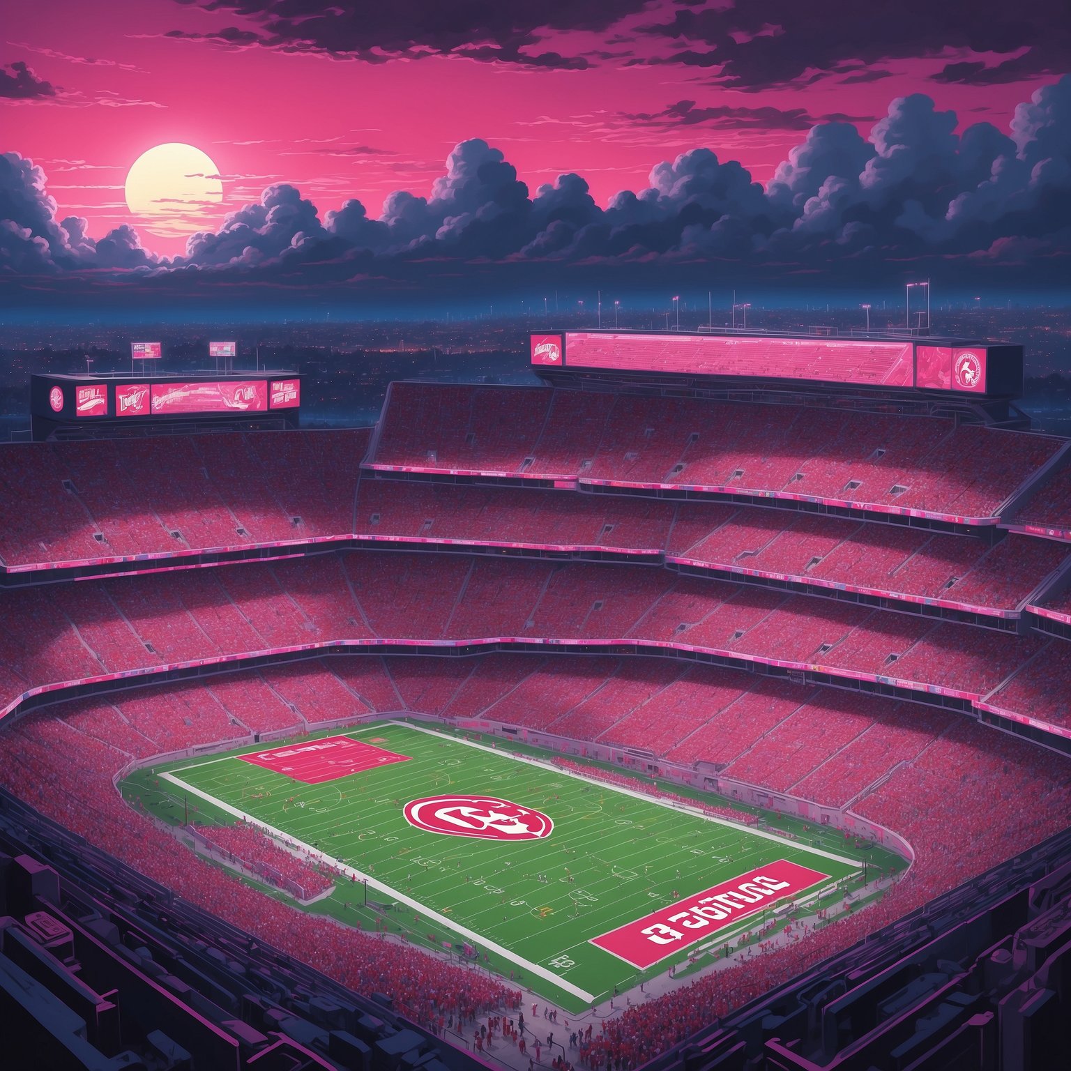 Tide’s Tough Love, QB’s Fiery Pep Talk - painting of Alabama Crimson Tide football venue