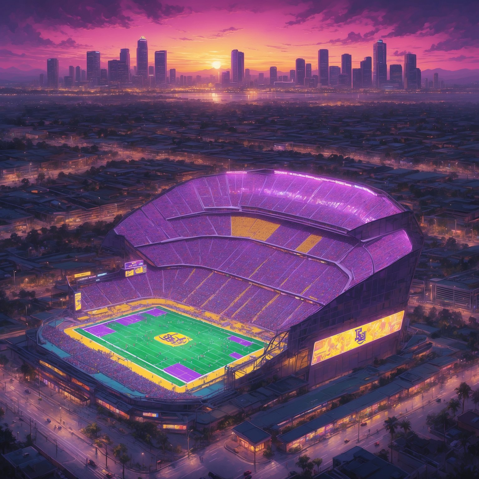 Bayou Bengals Chase Recruits & Prep for Commodores Clash - painting of LSU Tigers football venue