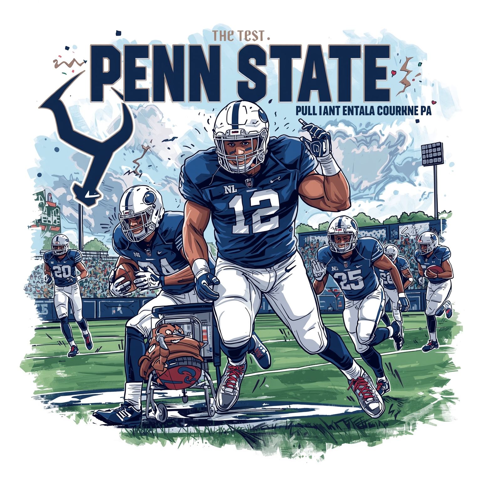 Penn State Shakeup Spurs Recruiting Churn, Rival Response - painting of Penn State Nittany Lions football venue
